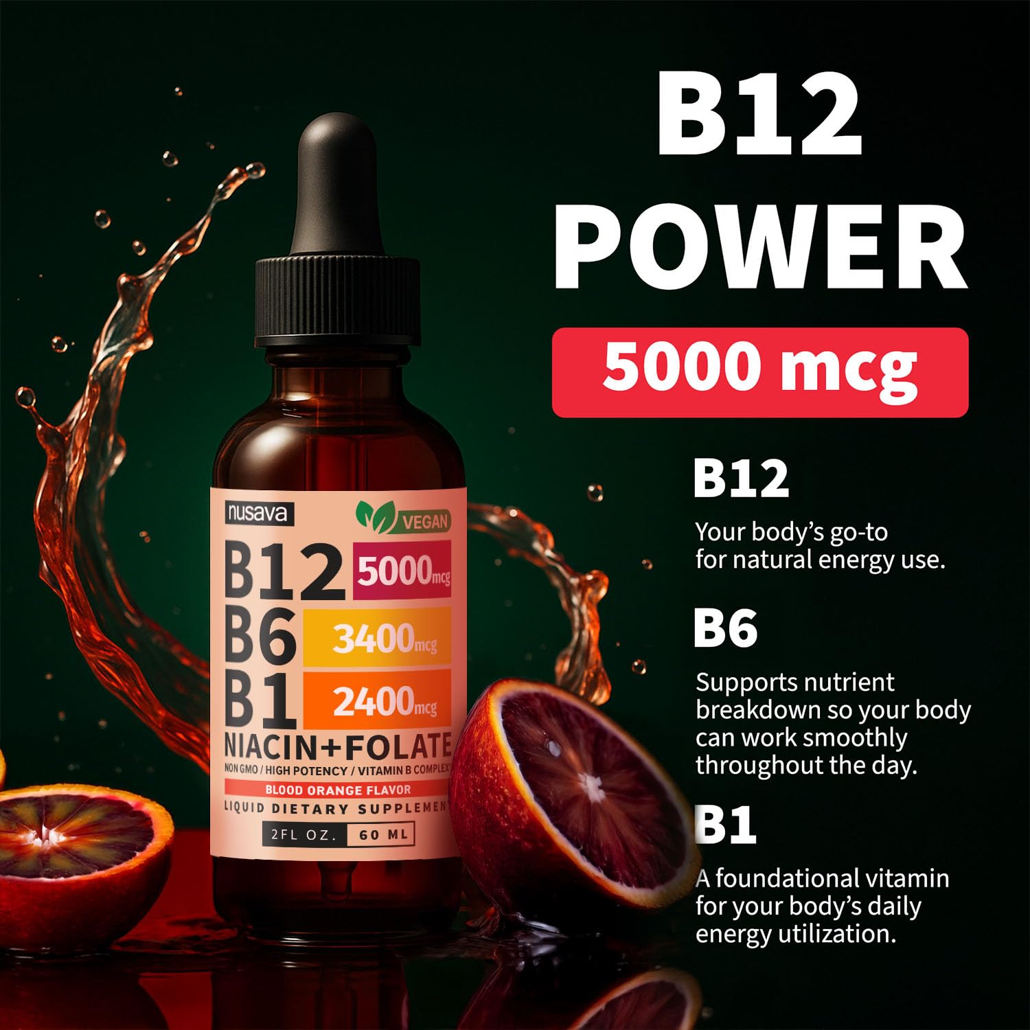 (2 Pack) Vitamin B12 and B6 Liquid Drops, B12 Sublingual Vitamin B Complex - B 12 Vitamin 5000mcg - B12 Methylcobalamin for Energy NUSAVA buy supplements canada