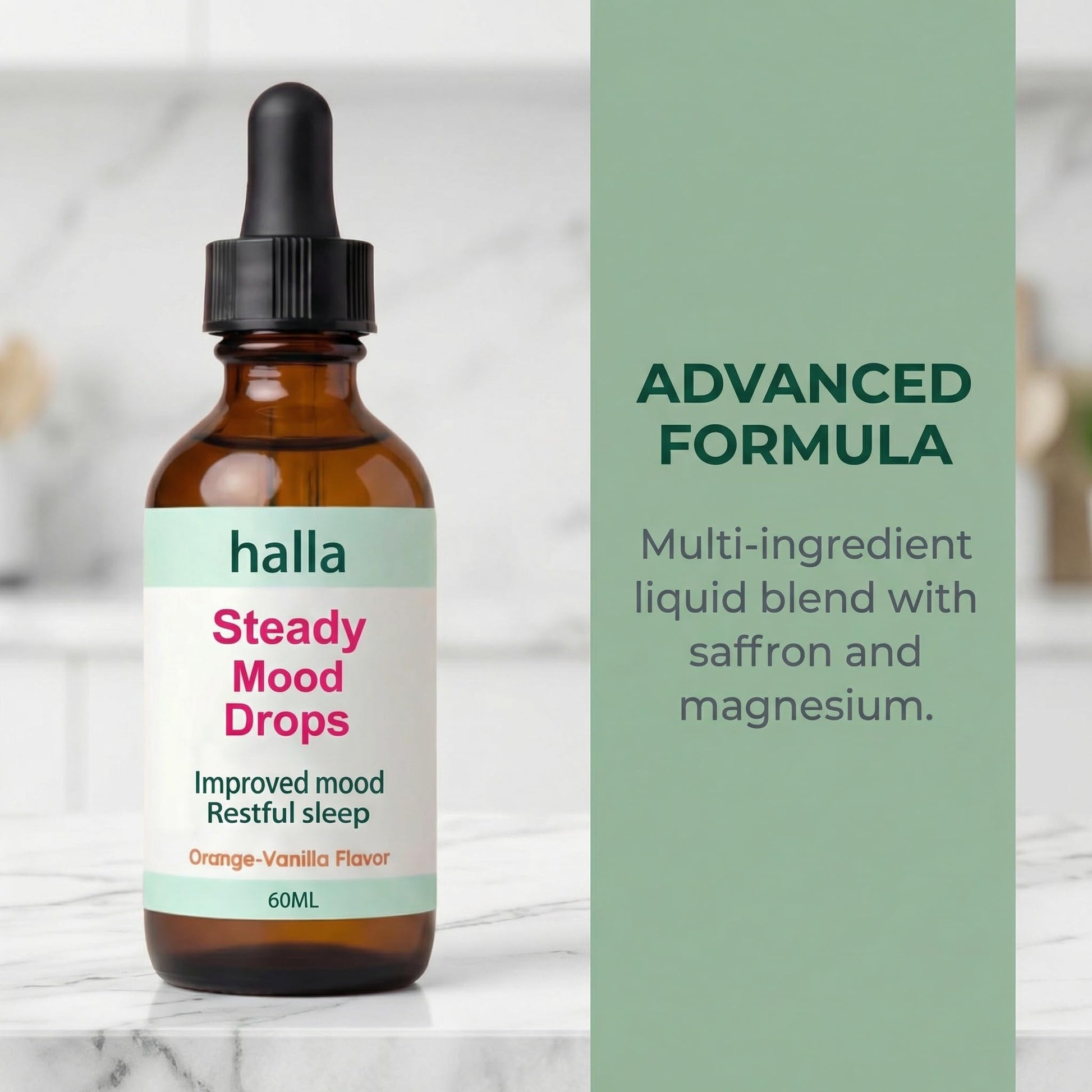 Halla Steady Mood Drops, with Saffron Extract – Fast Absorption Cognitive & Emotional Balance Supplement – Advanced Brain Nutrient Blend – Orange Vanilla Flavor, 2 fl oz DFTLUUE buy supplements canada