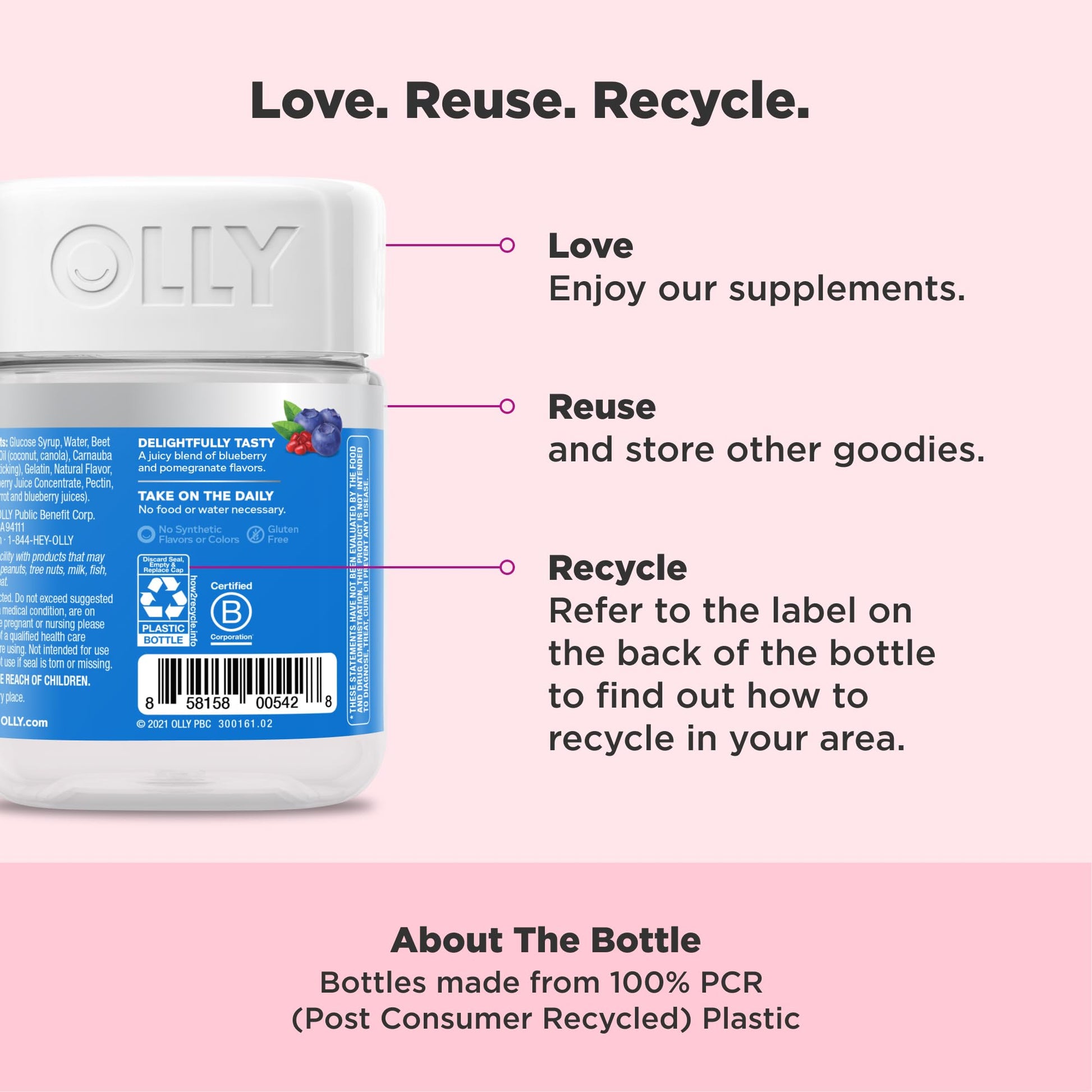 OLLY Glowing Skin Gummy, Hydrated & Youthful Skin,* Hyaluronic Acid, Collagen Peptides, Sea Buckthorn, Plump Berry Flavor OLLY buy supplements canada