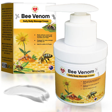 PPT.MHC Bee Venom Massage Cream with Pump - Soothing Muscle Rub with Turmeric, Arnica & MSM - Premium Bee Venom Lotion for Back, Legs & Feet - Everyday Non-Greasy 3.5oz Cream PPT.MHC buy supplements canada