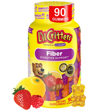 L’il Critters Fiber Daily Gummy Supplement for Kids, for Digestive Support, Berry and Lemon Flavors, 90 Gummies Lil Critters buy supplements canada