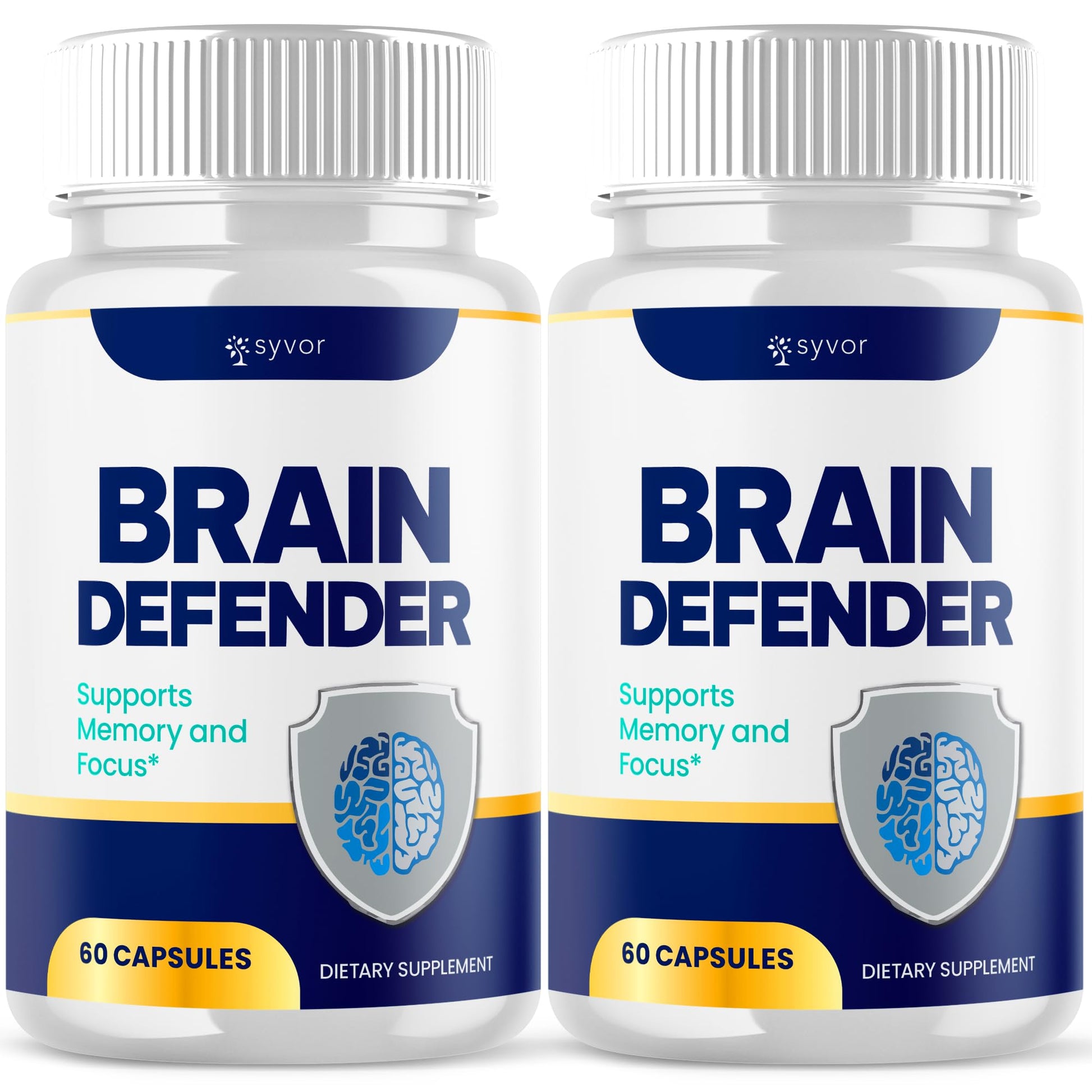 (2 Pack) Brain Defender Supplement Pills, Official Brain Defender Advanced Formula Nootropic Capsules, All Natural Health and Wellness Support Formula Maximum Strength Braindefender (120 Capsules) Syvor buy supplements canada