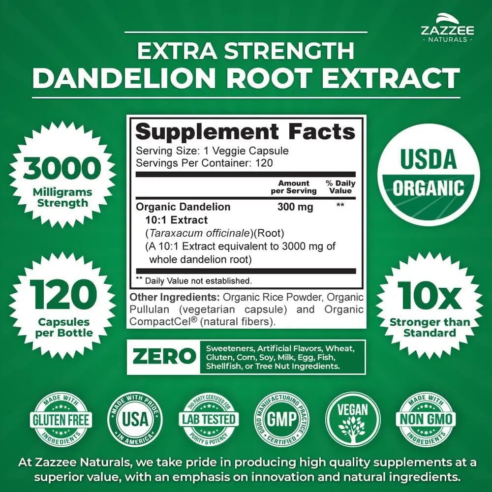 Zazzee Urinary Tract Cleanse & Detox Bundle | USDA Organic Dandelion Root Extract Capsules Plus D-Mannose 1000mg Capsules for UT & Bladder Cleansing Zazzee buy supplements canada
