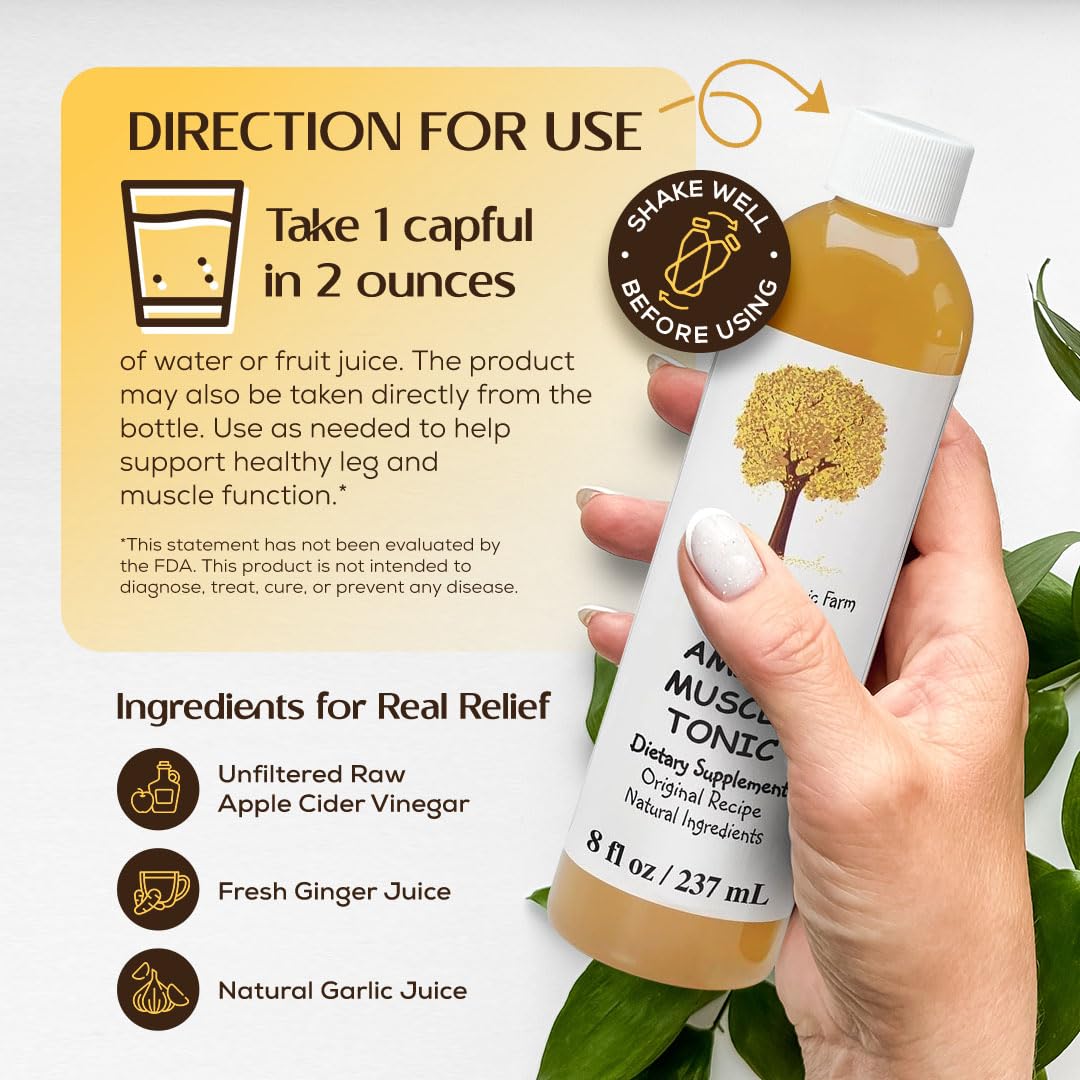 Caleb Treeze Old Amish Muscle Tonic 8 fl oz, Leg & Foot Cramps Relief, Restless Legs, Muscle Cramps & Spasm Relief - Pack of 6 Caleb Treeze buy supplements canada