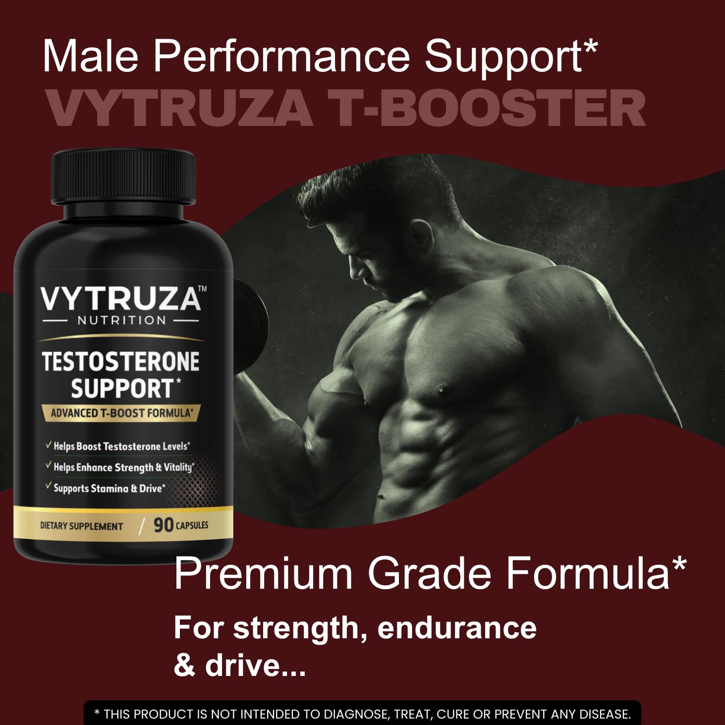 VYTRUZA Nutrition Advanced T-Boost Formula Test Support Capsules, Premium Ingredients, Energy, Strength Support Supplement for Men, 90 Capsules VYTRUZA buy supplements canada