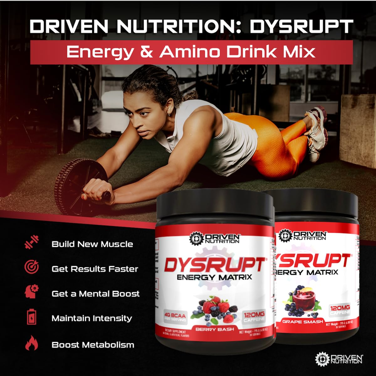 Driven Nutrition DYSRUPT: BCAA + Caffeine with Electrolytes: Sugar & Gluten Free Supplement Driven Nutrition buy supplements canada