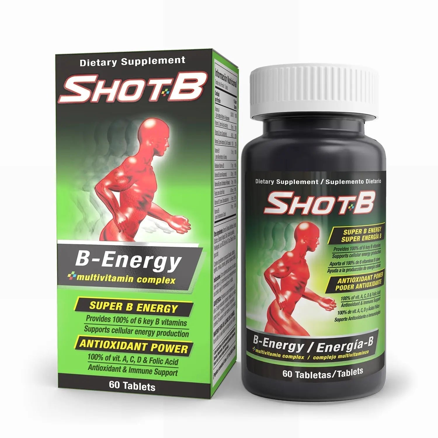 Shot B Multivitamin Complex, B-Energy, Vitamin B Complex with Antioxidant Support, B Complex Vitamins with A, C, D, E & Folic Acid Shot B buy supplements canada