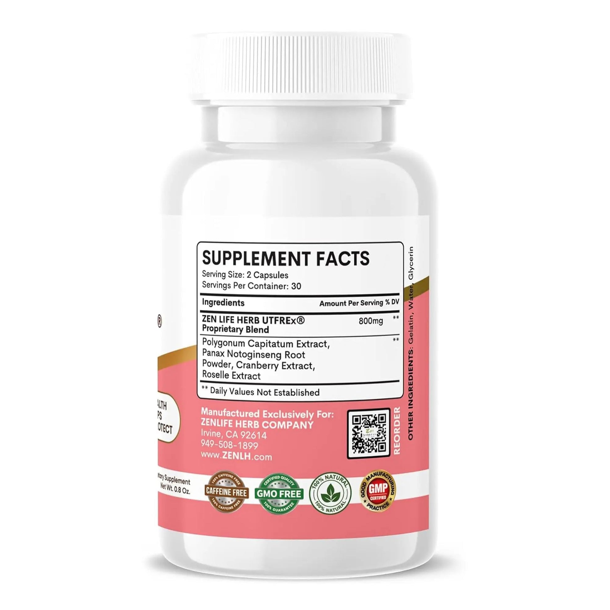 ZEN LIFE HERB UTFREx – Fast Acting - Promotes Urinary Tract Health Supports Healthy Immune and Urinary System, No Vitamins, Minerals, Prebiotics, Sugar, Plant-Based Supplement (60 Capsules) ZEN LIFE HERB buy supplements canada