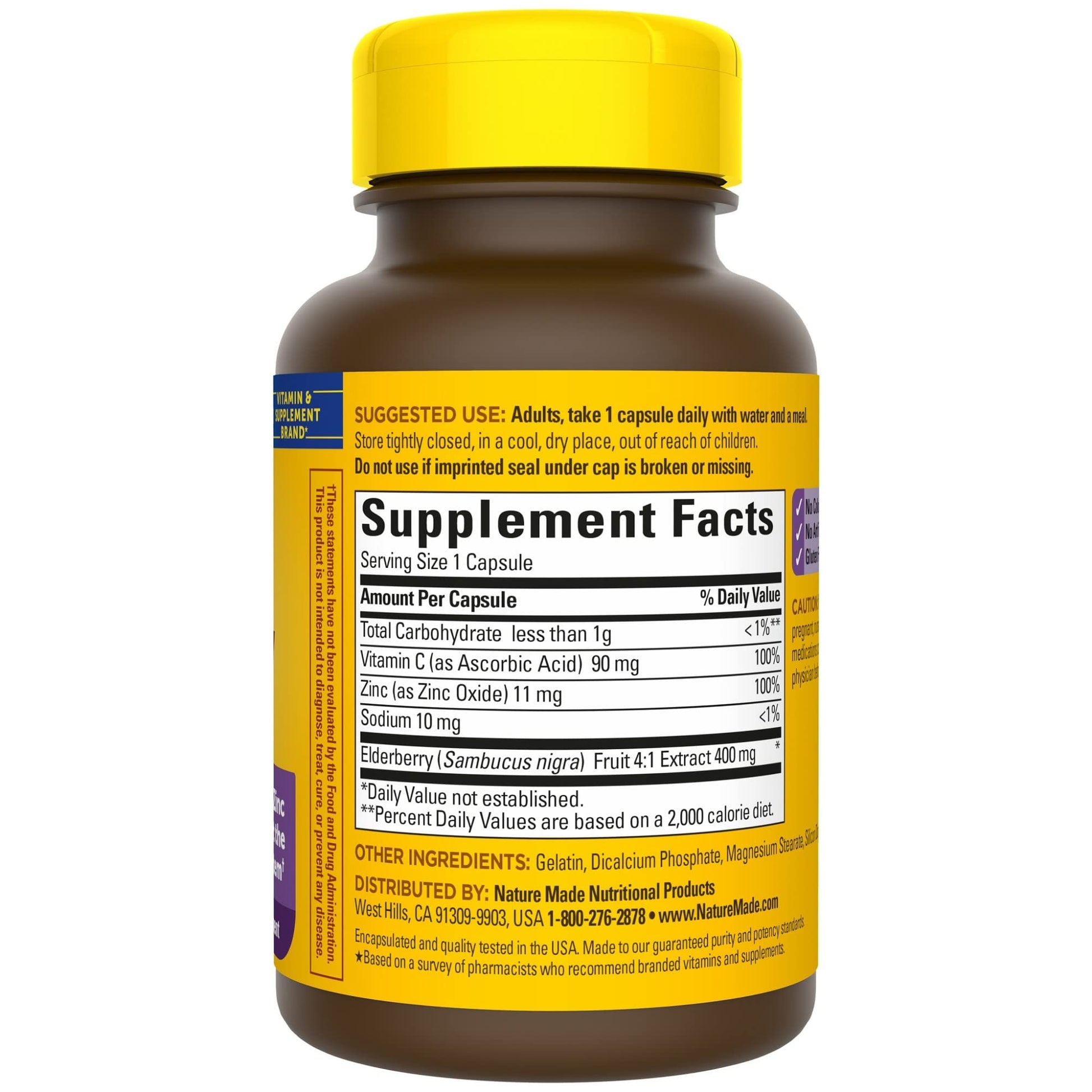 Nature Made Elderberry 400 mg Extract with Vitamin C and Zinc, Dietary Supplement Nature Made buy supplements canada