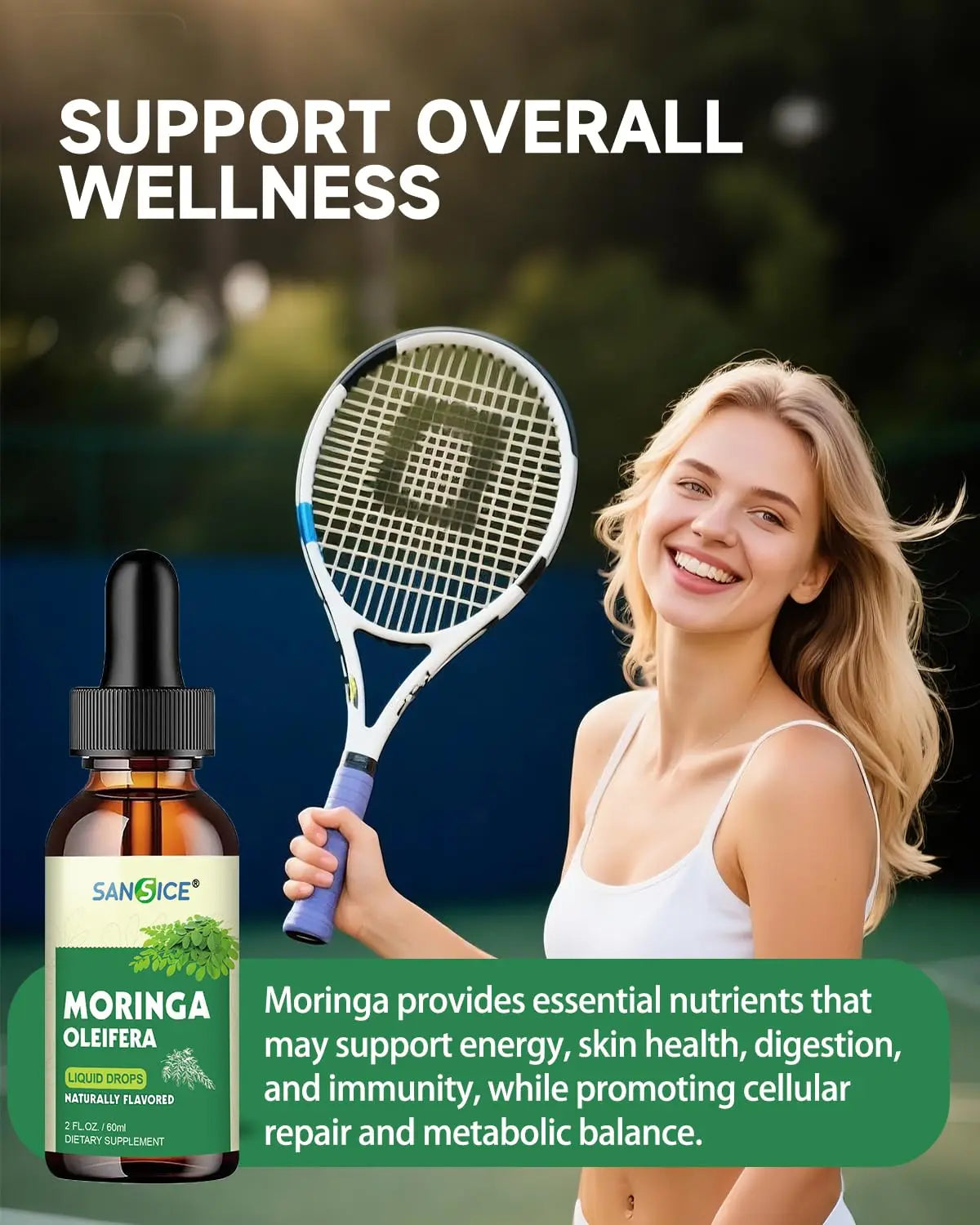 SANSICE Organic Moringa Supplement, Liquid Moringa Leaf Extract for Women & Men, Lymphatic Drainage Supplement with Echinacea for Lymph System Support SANSICE buy supplements canada