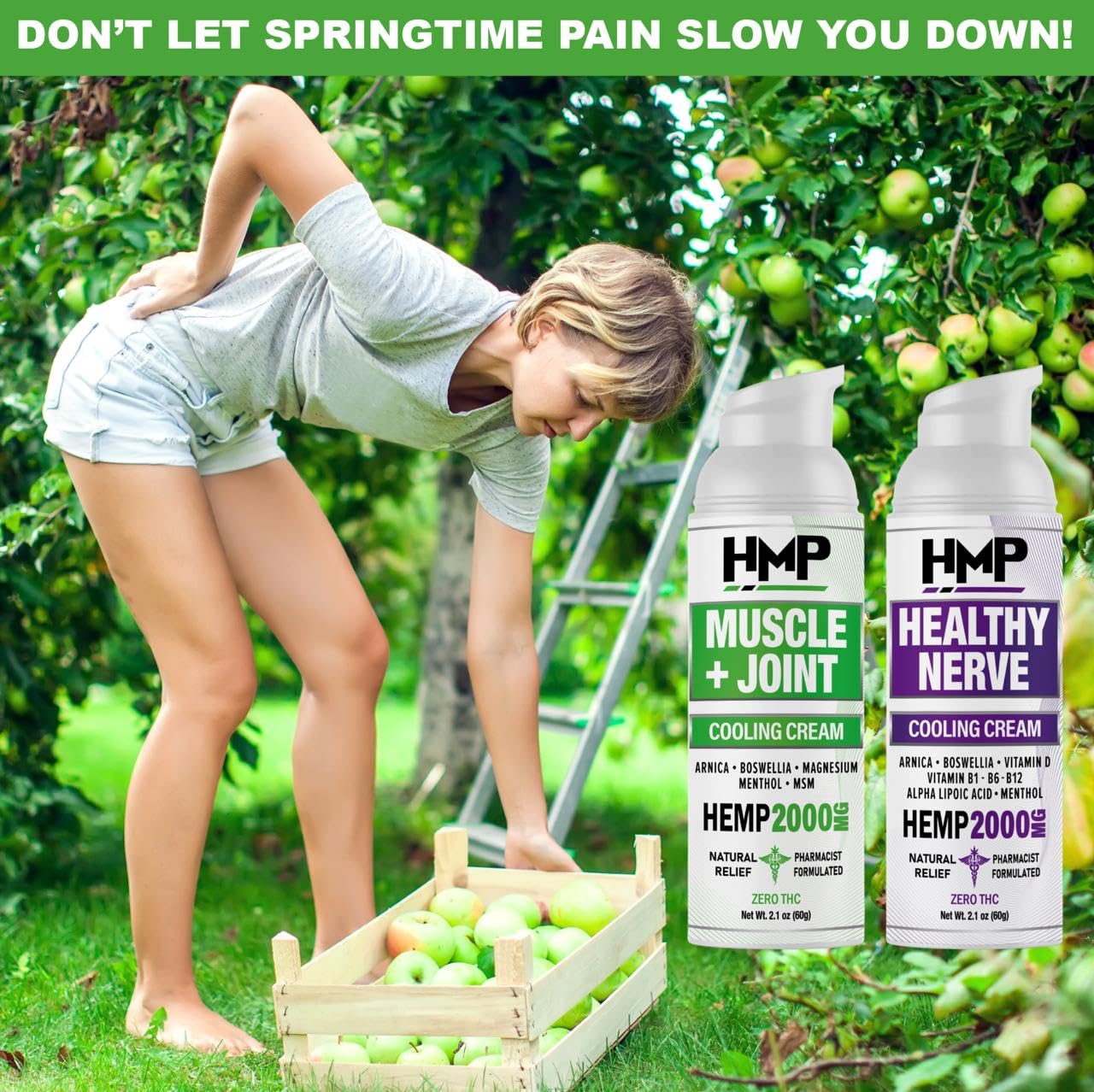 HMP BRANDS Hemp Cream Muscle & Joint Support 2000MG Hemp Discomfort Relief Formula w Menthol Ideal for Knee Muscle Joint Back Shoulder Elbow Maximum Joint Support, Natural Formula Made in USA (3 Pack) HMP BRANDS buy supplements canada