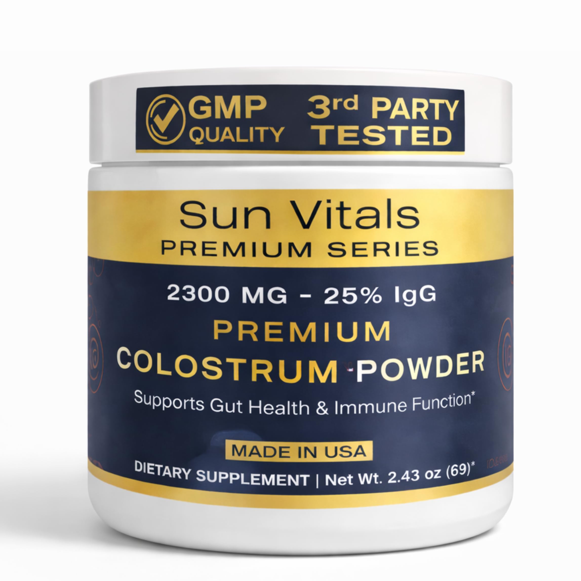 Sun Vitals Bovine Colostrum Powder 2300mg – 575mg IgG Per Serving | 25% IgG Standardized | Gut Health & Immune Support | No Fillers, No Capsules | GMP-Certified, 3rd Party Tested | 30 Servings Sun Vitals buy supplements canada