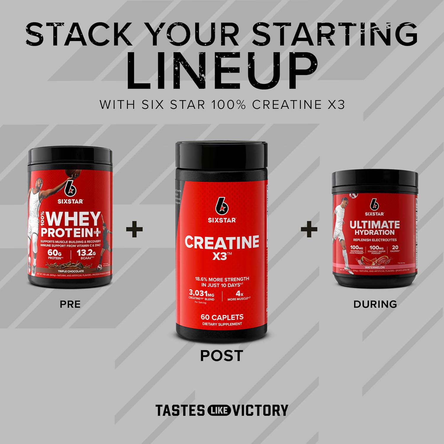 Six Star Creatine Pills, X3 (60 Caplets) - Creatine for Women & Men - Creatine Capsules Support Muscle Strength - Pre & Post Workout Creatine Supplement Six Star buy supplements canada