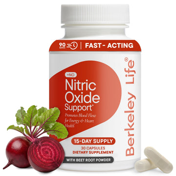 Berkeley Life Nitric Oxide Support Supplement - Nitric Oxide Booster for Men & Women - Blood Flow & Circulation with Beet Root Powder to Support Energy, Berkeley Life buy supplements canada