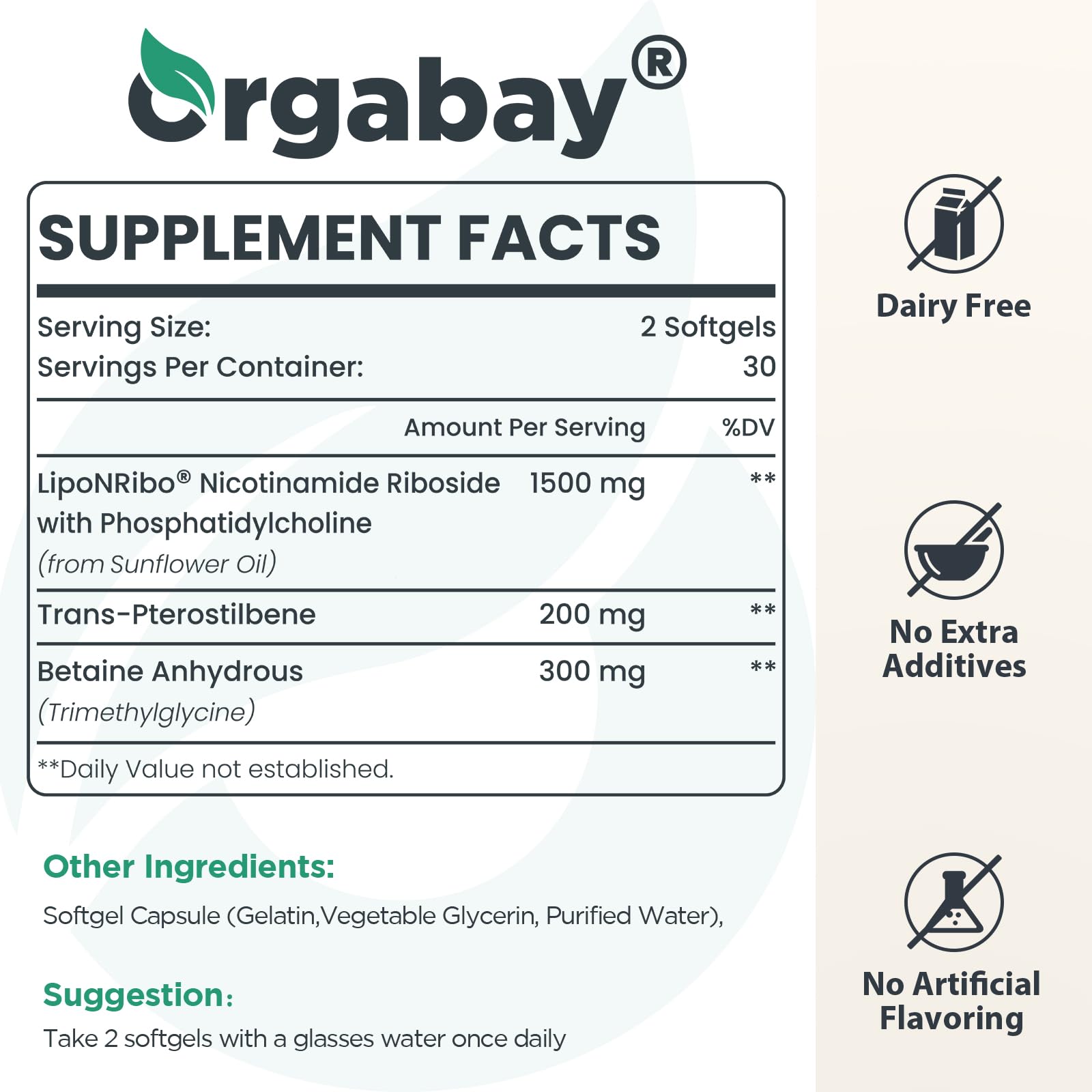 Orgabay Liposomal NAD+ Supplement 500 mg, High Absorption, Boost NAD+ with TMG 250 mg, Actual NAD Plus More Efficient Than Nicotinamide Riboside, Support Cellular Energy, Healthy Aging | 60 Softgels Orgabay buy supplements canada