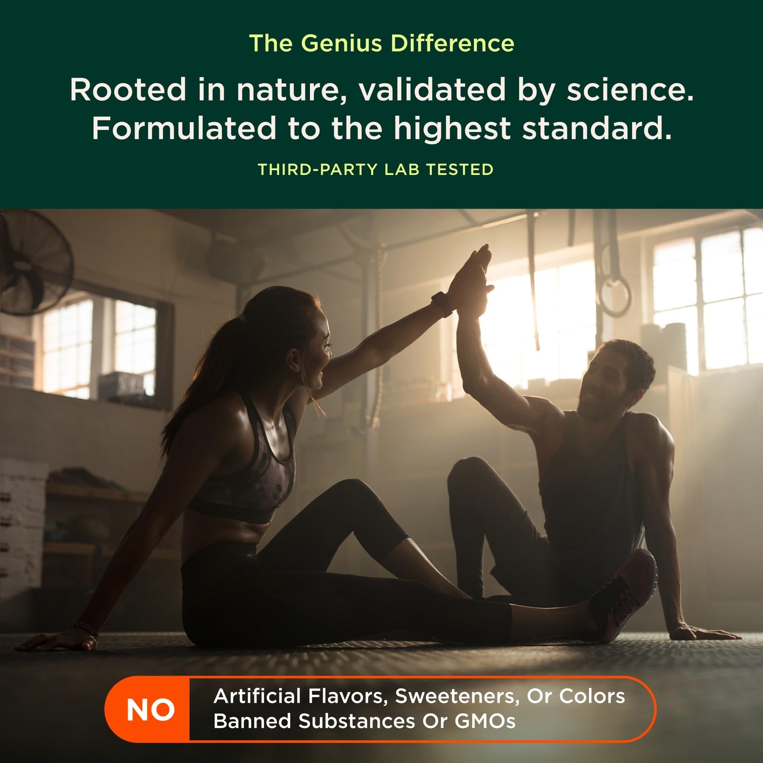 Genius BCAA Powder - 5g Vegan BCAAs L-Glutamine, Cognizin & Rhodiola Muscle Recovery Energy Support 100mg Caffeine Pre, Intra, Post-Workout Nootropic Supplement for Focus & Performance - Orange The Genius Brand buy supplements canada