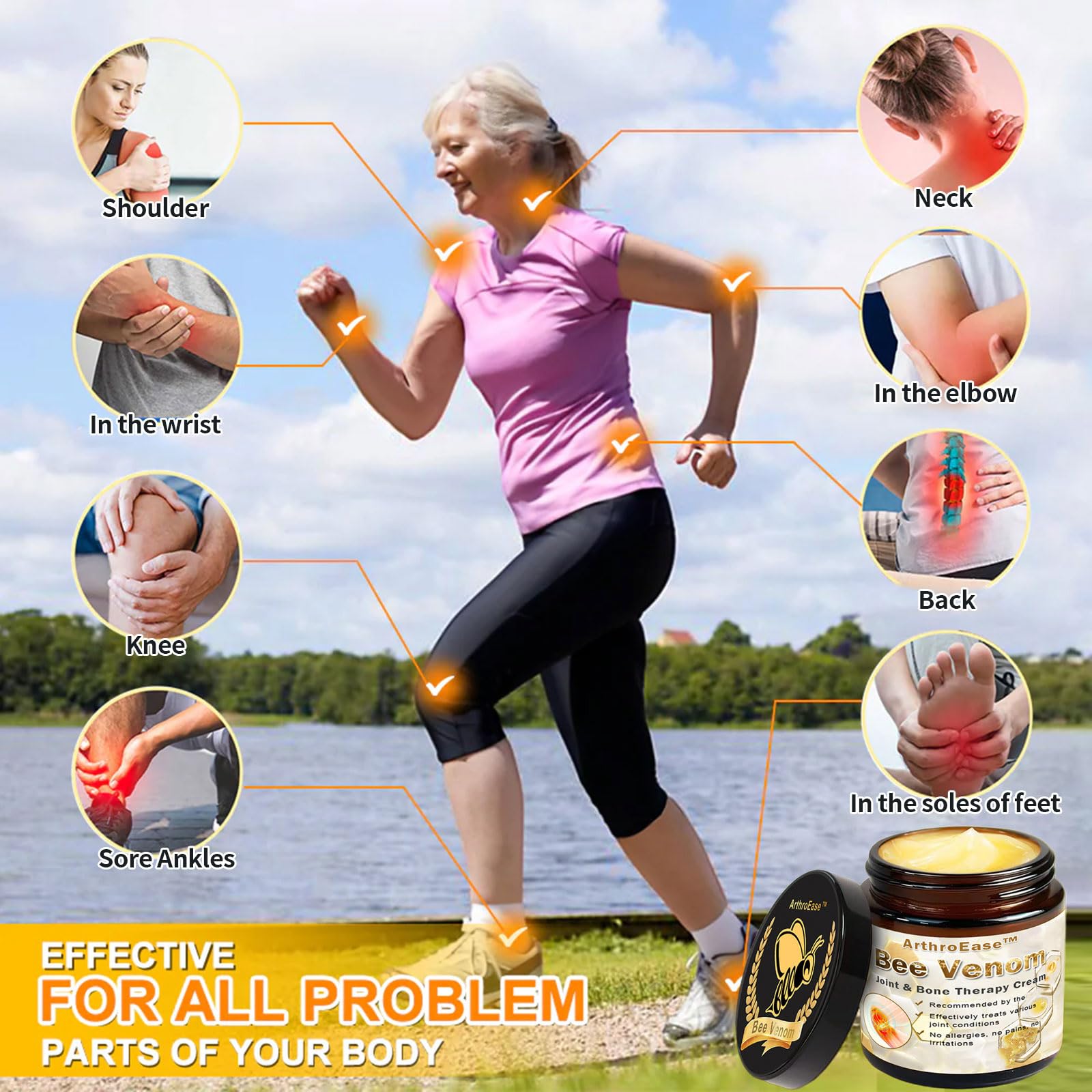 ArthroEase Bee Venom Joint and Bone Cream,ArthroEase Bee Venom Cream,Bee Venom Joint Gel,Effectively Relieve Joint discomfort (2) ADFIRE buy supplements canada