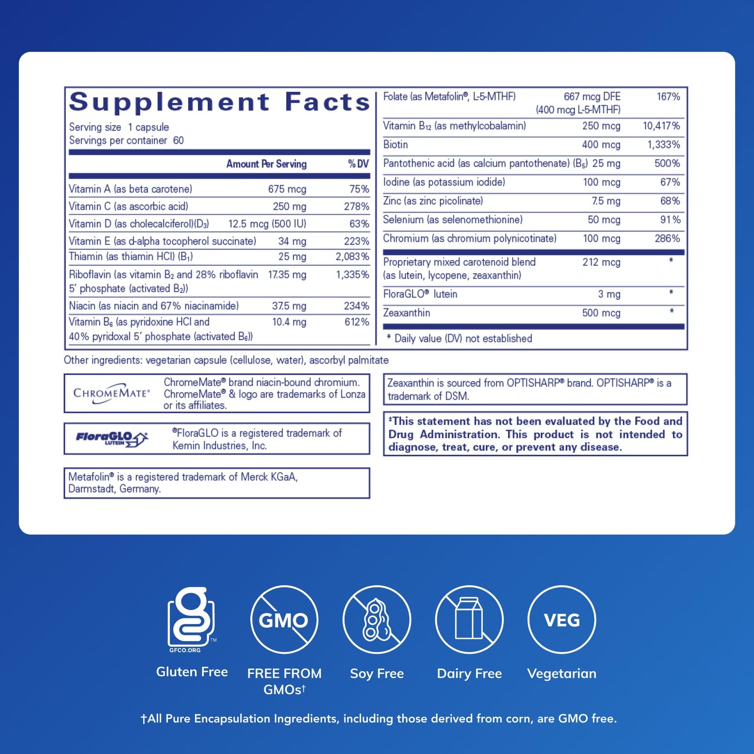 Pure Encapsulations Multi T/D - Multivitamin & Mineral Supplement - for Daily Wellness, Cardiovascular & Immune Health* - Rich in Vitamins & Minerals - Gluten Free & Vegetarian - 60 Capsules Pure Encapsulations buy supplements canada