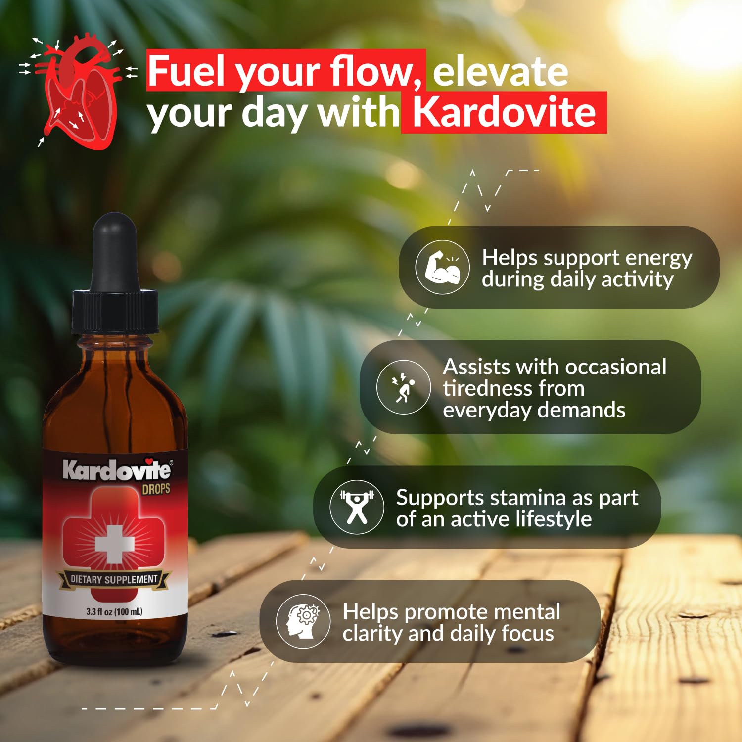 Kardovite Herbal Circulation Support Drops 100ml | Supports Circulatory Wellness with Hawthorn, Garlic, Ginkgo, Cayenne, Milk Thistle, Bilberry & Valerian | Supports Vitality & Daily Wellness Kardovite buy supplements canada