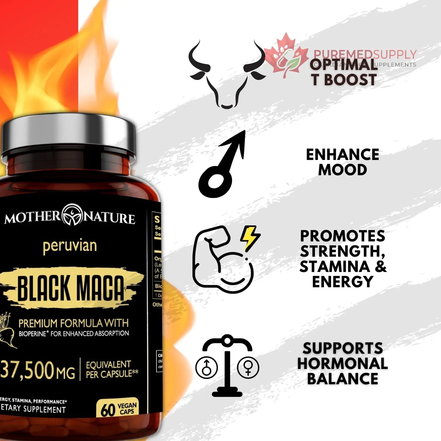 Powerful Maca Blend for Men – Black, Red & Yellow Maca Capsules | Supports Energy, Stamina & Endurance | Promotes Hormonal Balance & Vitality Mother Nature Organics Superfoods for Organic Living buy supplements canada