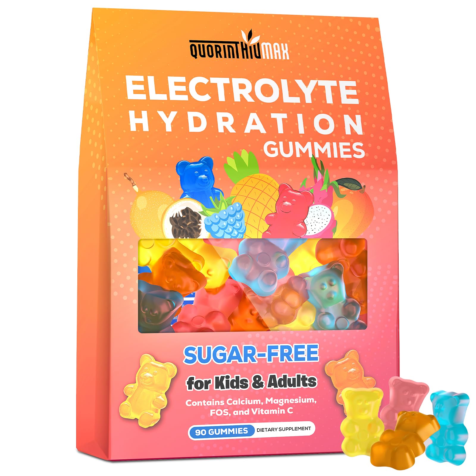 Electrolyte Gummies Sugar Free | Electrolyte Hydration Energy Gummies for Running & Sports - Energy Chews with Calcium & Vitamin C for Kids & Adults, Quorinthiumax buy supplements canada