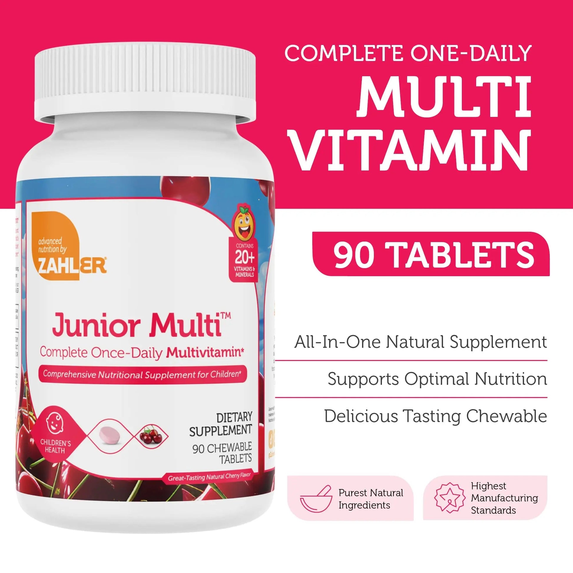 Zahler Kids Multivitamin Chewable Vitamin Tablet - Complete One Daily Vitamins Supplement - Contains 20+ Minerals Zahler buy supplements canada