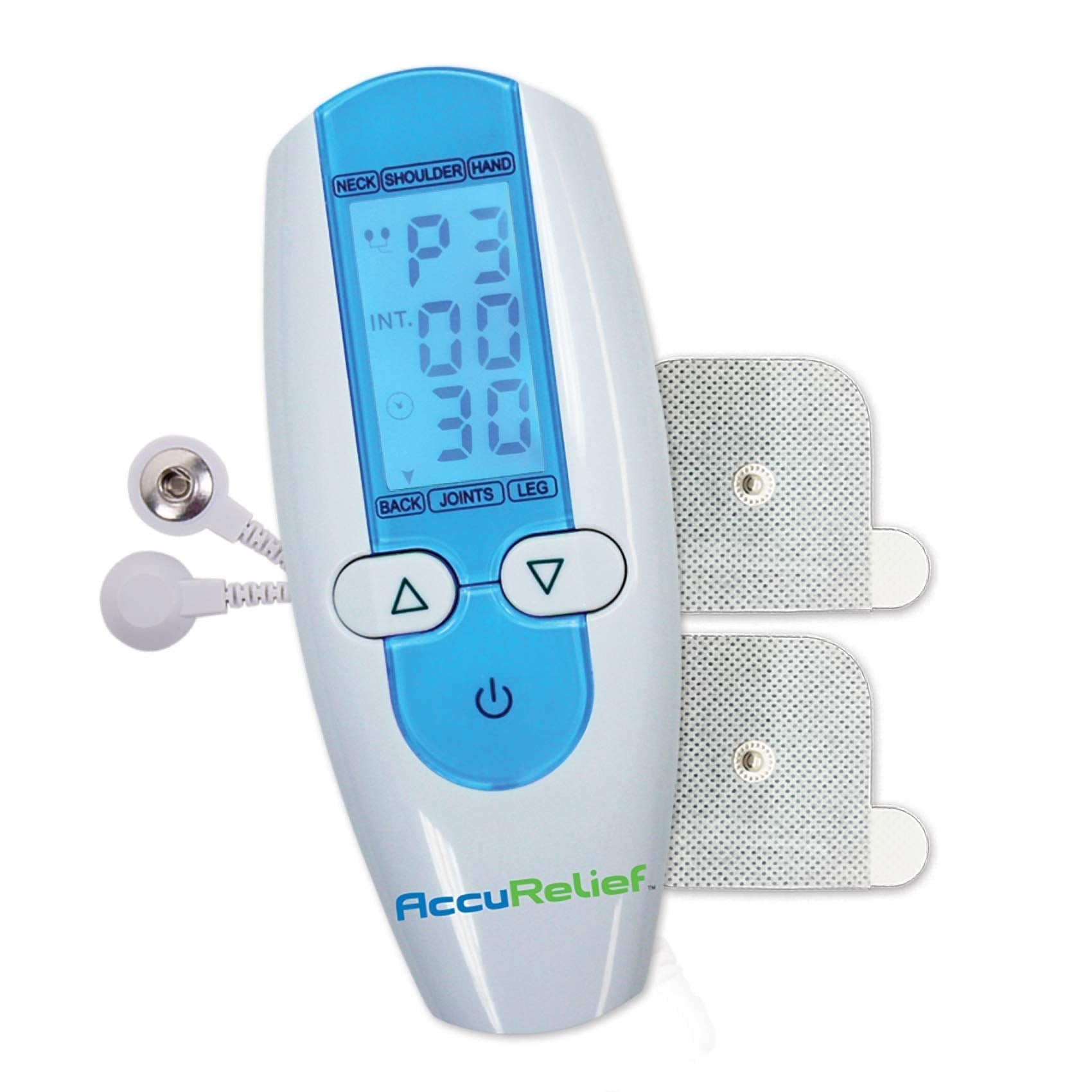 AccuRelief TENS Unit Muscle Stimulater Pain Relief System - Electric Muscle Stimulator with Electrodes for Neck, Back, and Full Body, White and Blue AccuRelief buy supplements canada