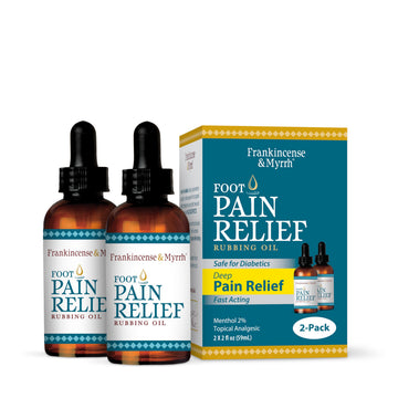 FRANKINCENSE & MYRRH Foot Pain Relief Rubbing Oil, Neuropathy Pain Relief for feet, Frankincense Essential Oil, Diabetic Lotion & Cream, Nerve, Neuropathy, Maximum Strength – 2 Pack FRANKINCENSE & MYRRH buy supplements canada