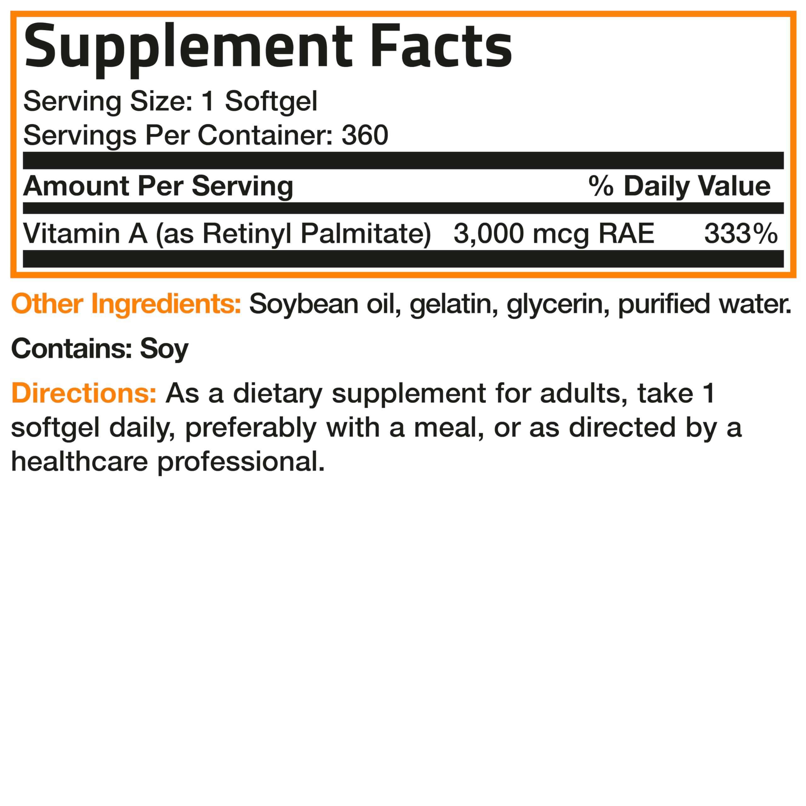 Bronson Vitamin A 10,000 IU Premium Non-GMO Formula Supports Healthy Vision & Immune System and Healthy Growth & Reproduction, 360 Softgels Bronson buy supplements canada