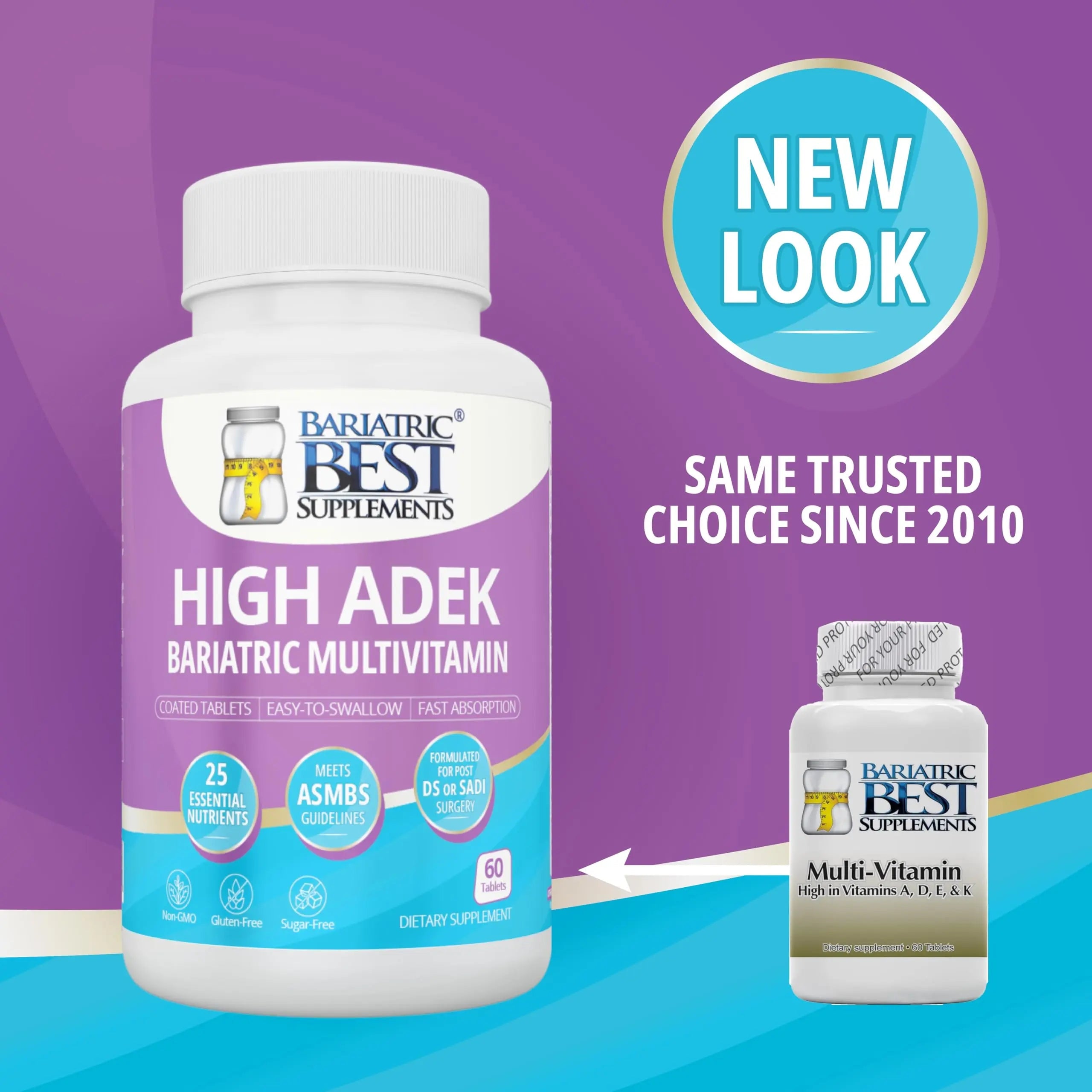 High A D E K Bariatric Multivitamin for Post DS/SADI Surgery, 25 Essential Nutrients for Post-Weight Loss Surgery, 60 Tablets Bariatric Best Supplements buy supplements canada