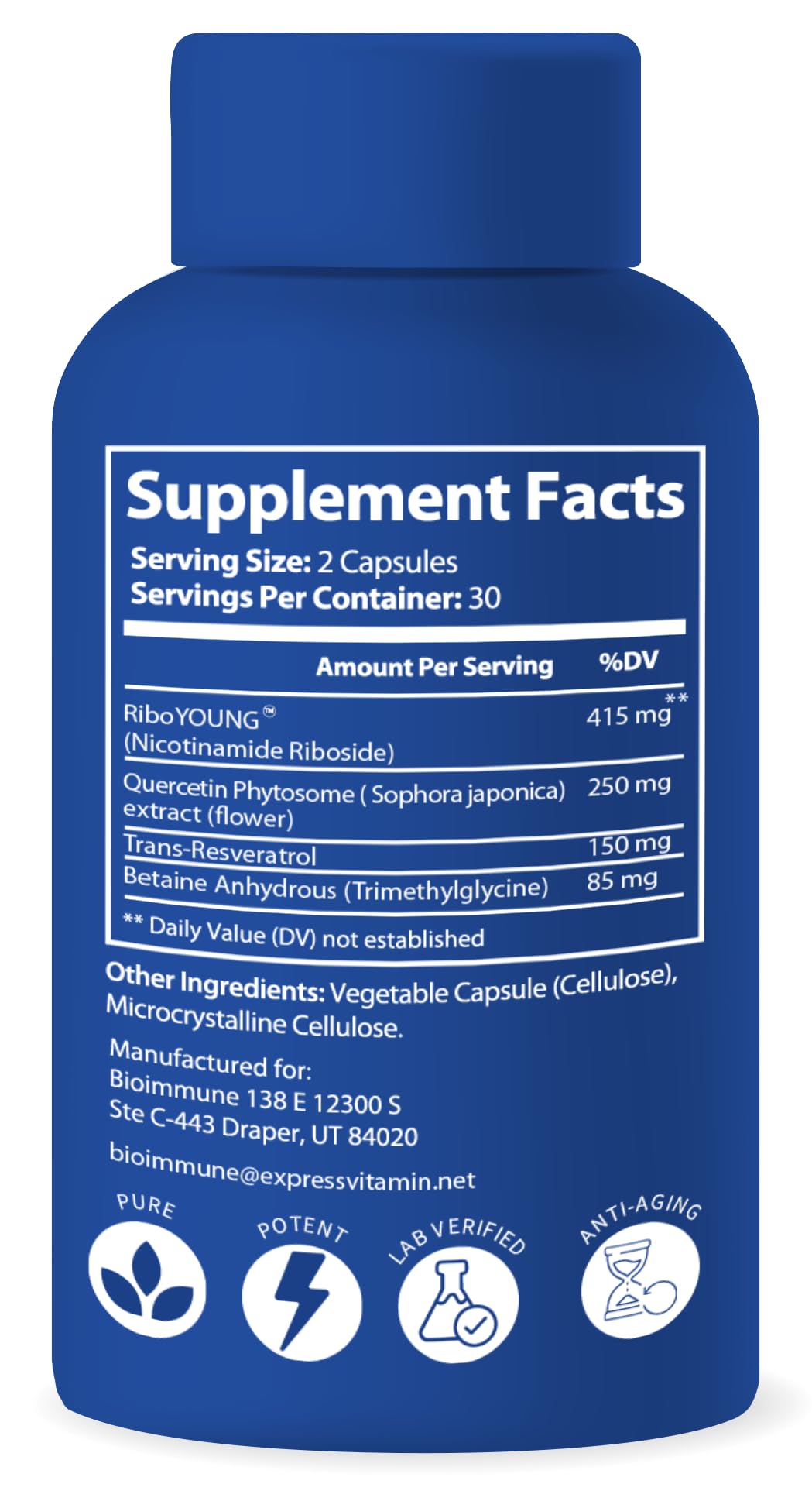 BioImmune NAD+ Supplement. Exclusive Formula w/Patent Pending RiboYOUNG™. Nicotinamide Riboside, Quercetin, Resveratrol, Betaine NRF2 Activator. Anti Aging True NAD Supplement BioImmune buy supplements canada