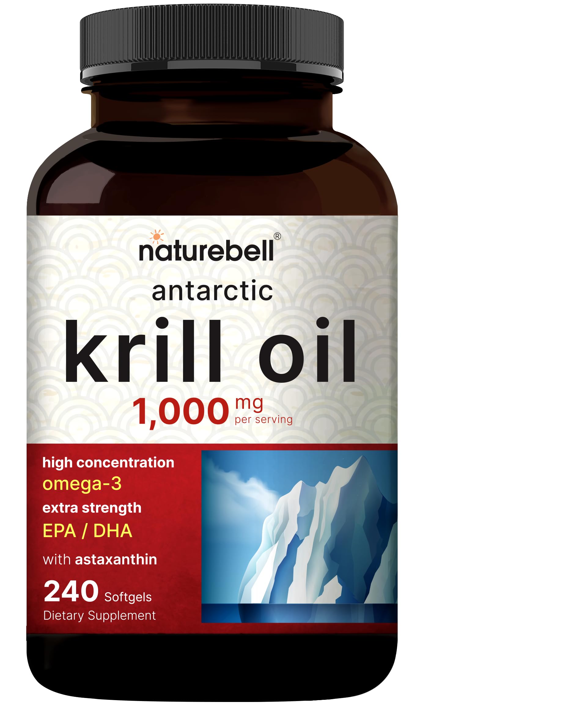 NatureBell Antarctic Krill Oil 1000mg Supplement, 240 Softgels, Natural Source of Omega-3 NatureBell buy supplements canada