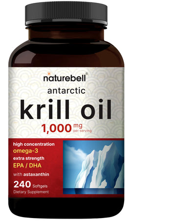 NatureBell Antarctic Krill Oil 1000mg Supplement, 240 Softgels, Natural Source of Omega-3 NatureBell buy supplements canada