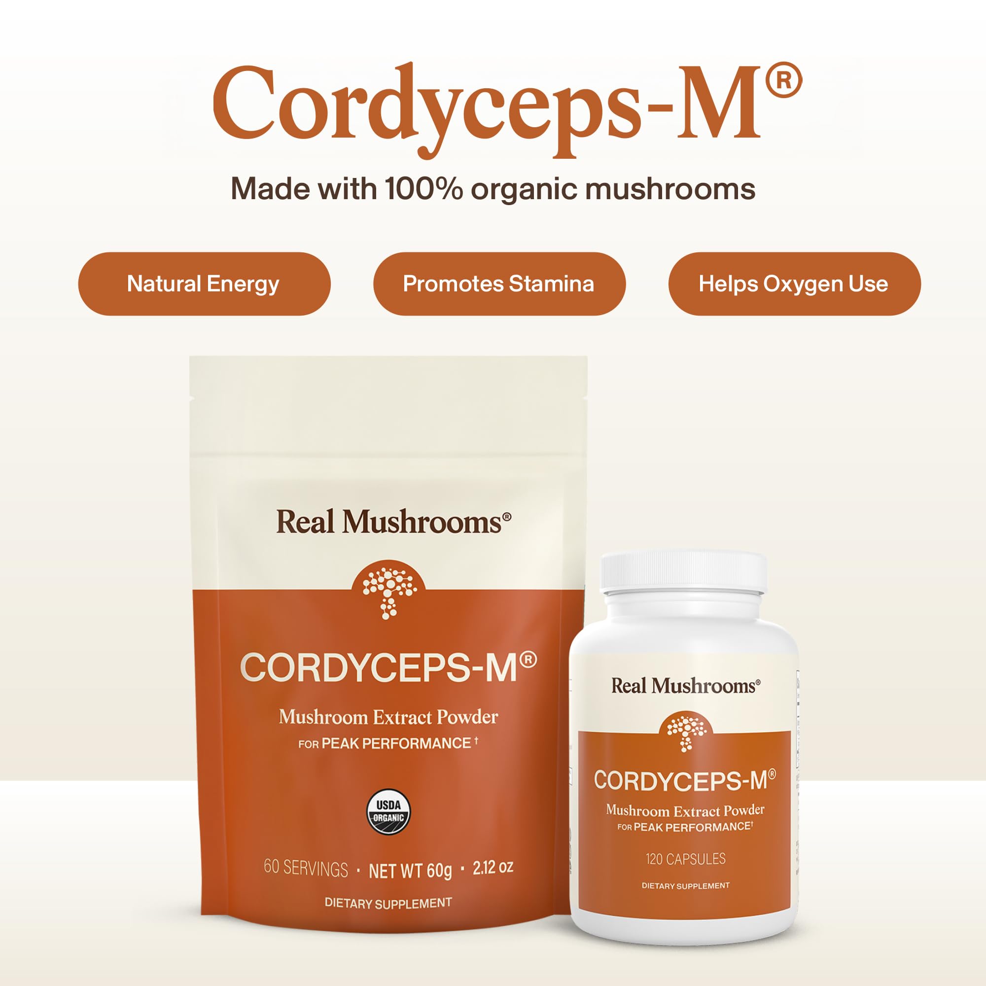 Real Mushrooms Supplement Capsules - Cordyceps Mushroom Powder Rich in Beta Glucans - Mushroom Pills Cordyceps for Energy and Performance - Vegan, Non-GMO, No Grain Fillers, 120 ct Real Mushrooms buy supplements canada