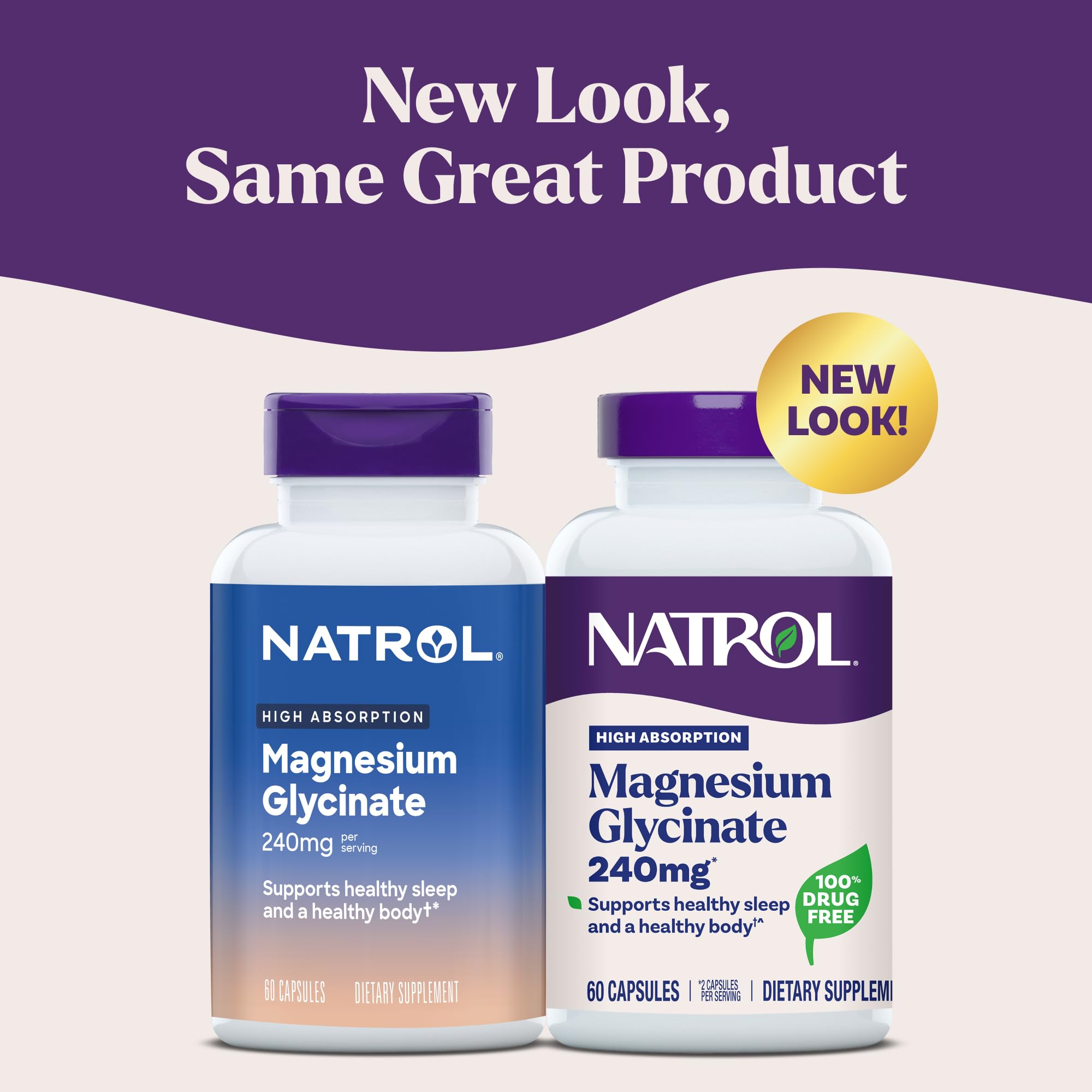 Natrol Magnesium Glycinate Supplements 240 mg - High Absorption - Calm Magnesium Glycinate for Sleep - 60 Capsules, 30 Day Supply Natrol buy supplements canada
