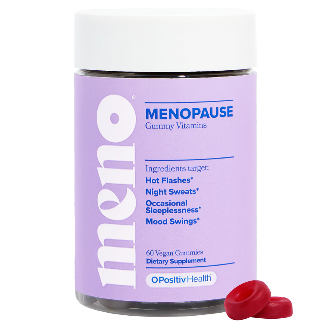 O Positiv MENO Gummies for Menopause, 30 Servings (Pack of 1) - Hormone-Free Supplements for Women with Black Cohosh & Ashwagandha KSM-66 - Helps Alleviate Hot Flashes, Night Sweats, & Mood Swings O Positiv buy supplements canada