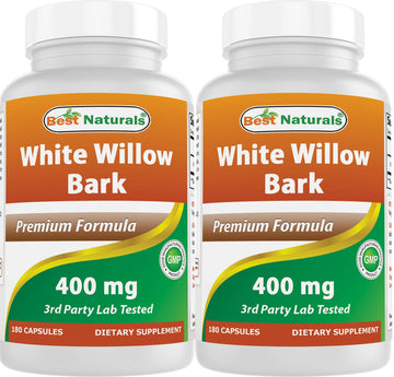 Best Naturals White Willow Bark 400 mg 180 Capsules (180 Count (Pack of 2)) Best Naturals buy supplements canada