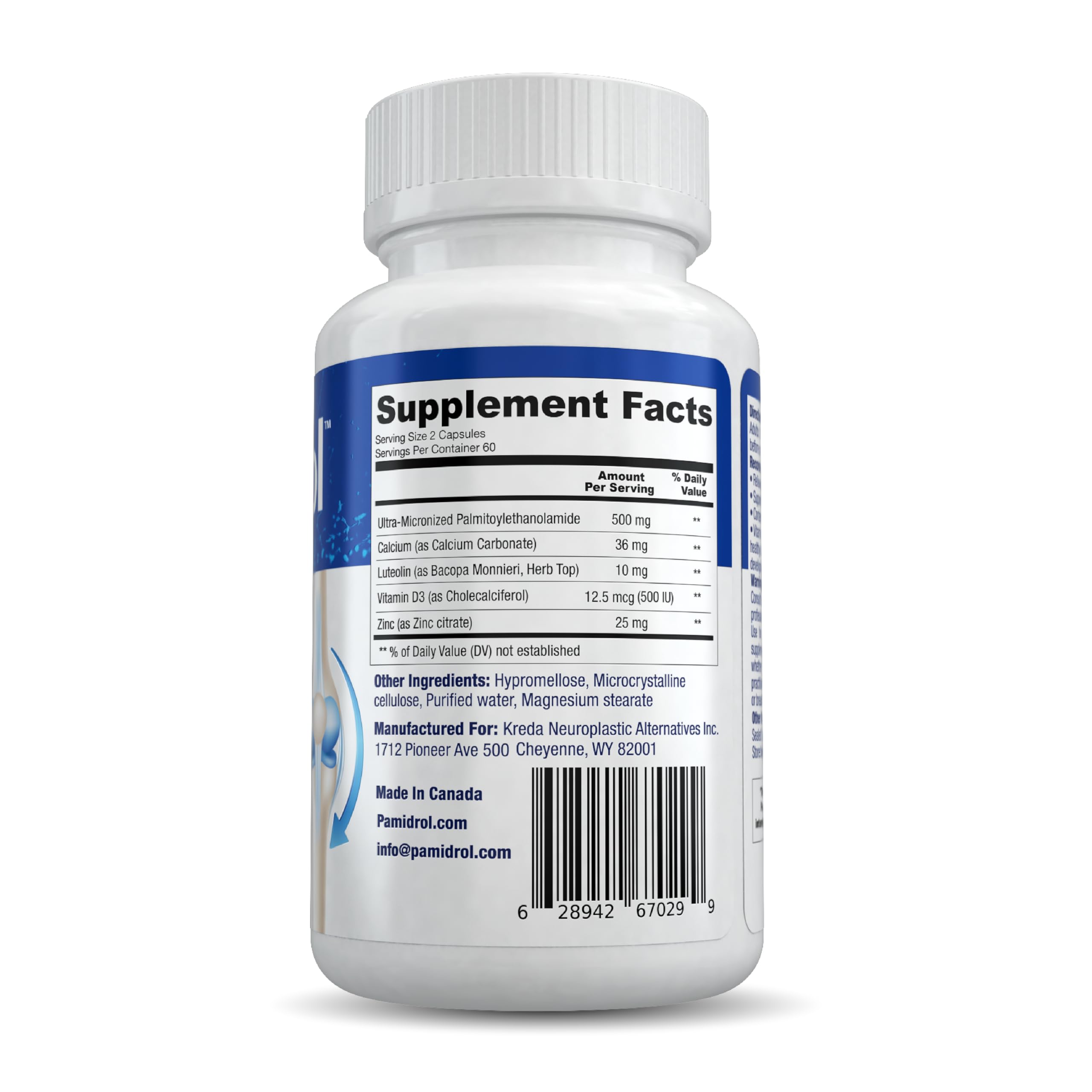 Pamidrol Nerve and Joint Support with Added Calcium 120 Capsules Pamidrol buy supplements canada