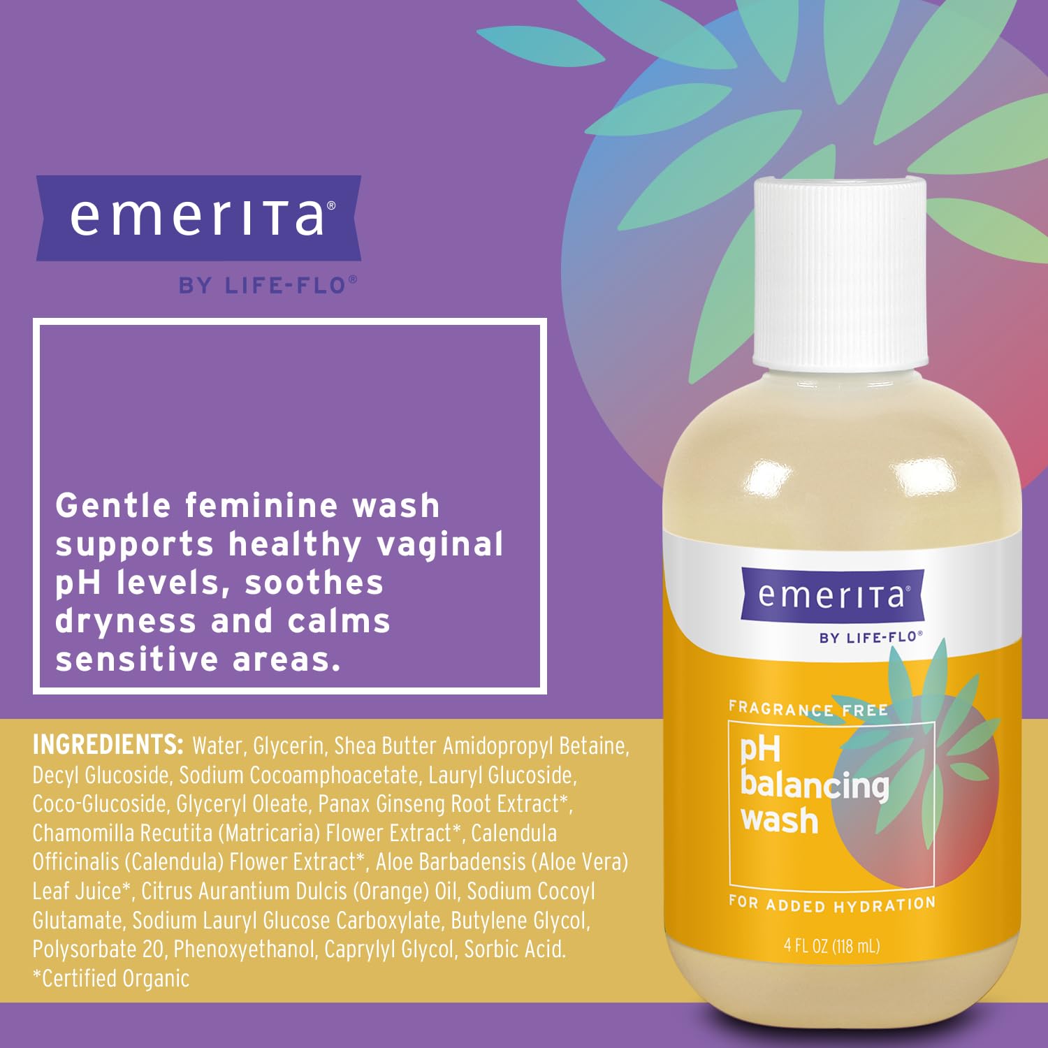 Emerita by Life-flo pH Balancing Feminine Wash, Hydrating Cleanser Soothes Delicate Areas Emerita buy supplements canada