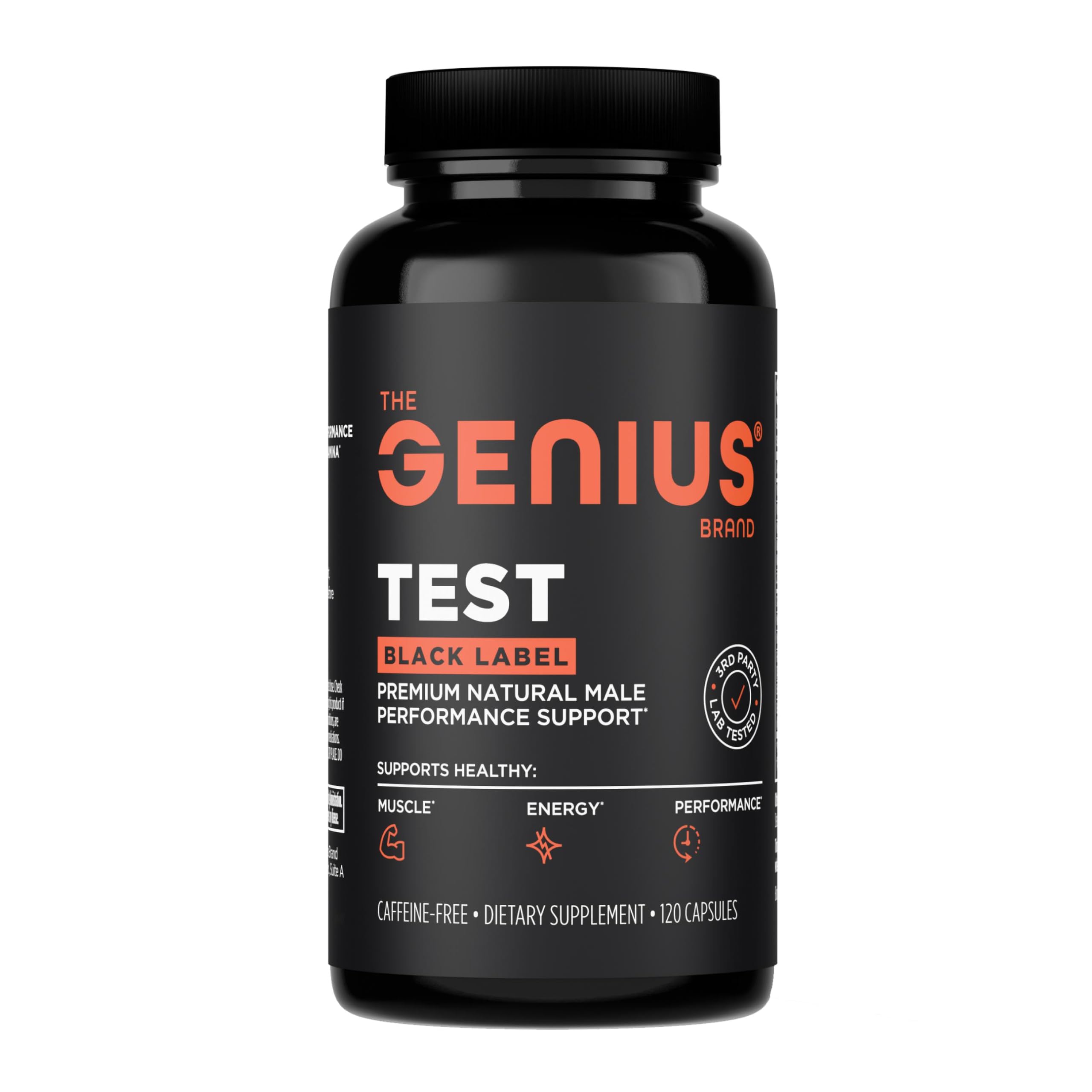 The Genius Brand Test Black Label - Testosterone Supplement for Men - Muscle Support, Energy & Performance Support - with D-Aspartic Acid, Magnesium, Korean Red Ginseng & Vitamins - 120 Capsules The Genius Brand buy supplements canada