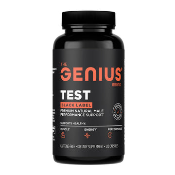 The Genius Brand Test Black Label - Testosterone Supplement for Men - Muscle Support, Energy & Performance Support - with D-Aspartic Acid, Magnesium, Korean Red Ginseng & Vitamins - 120 Capsules The Genius Brand buy supplements canada