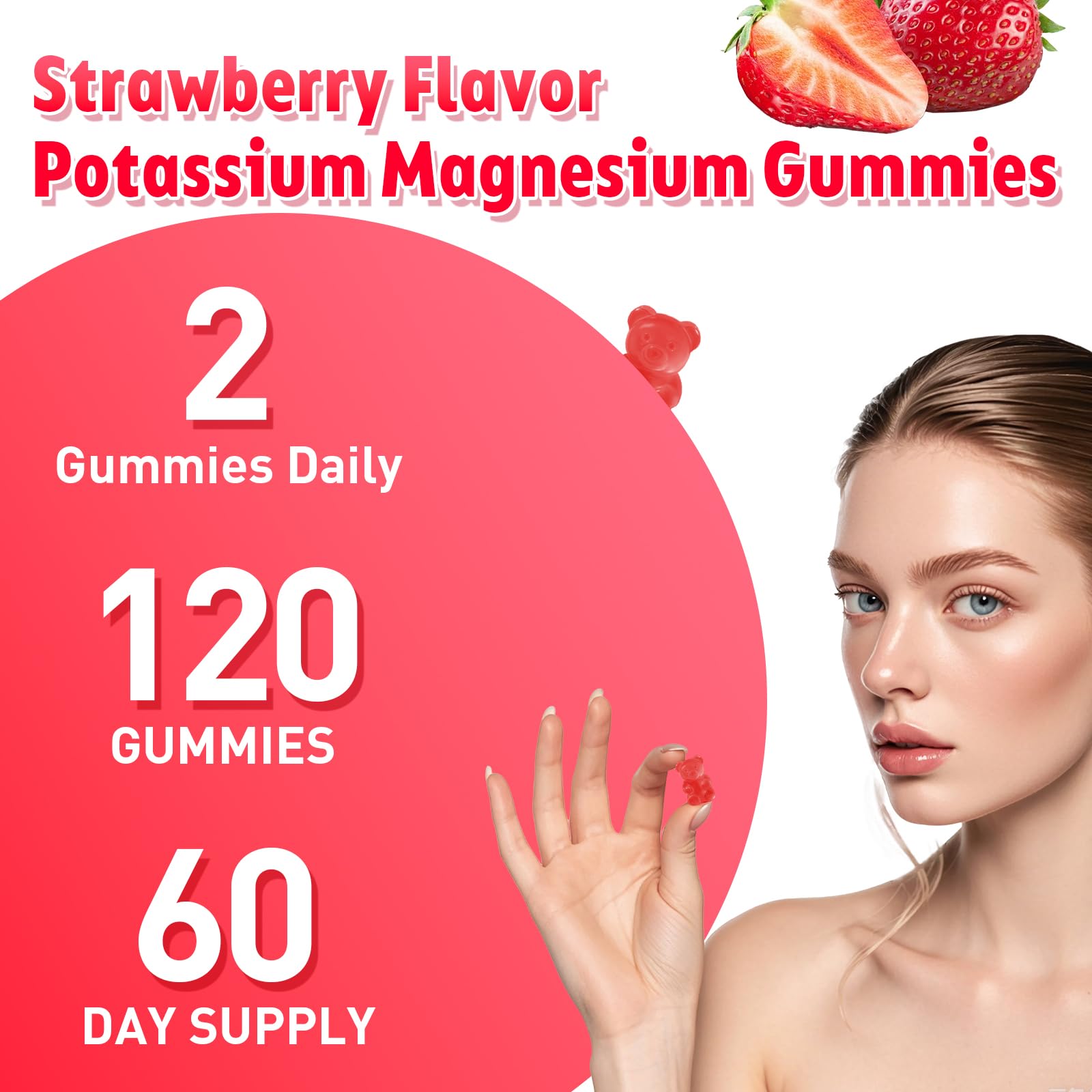 2 Pack Potassium Magnesium Gummies for Men & Women, Potassium Magnesium Supplement for Leg Cramps, Muscle Health, & Electrolyte Balance, Strawberry Flavor, 120 Gummies Flyrocer buy supplements canada