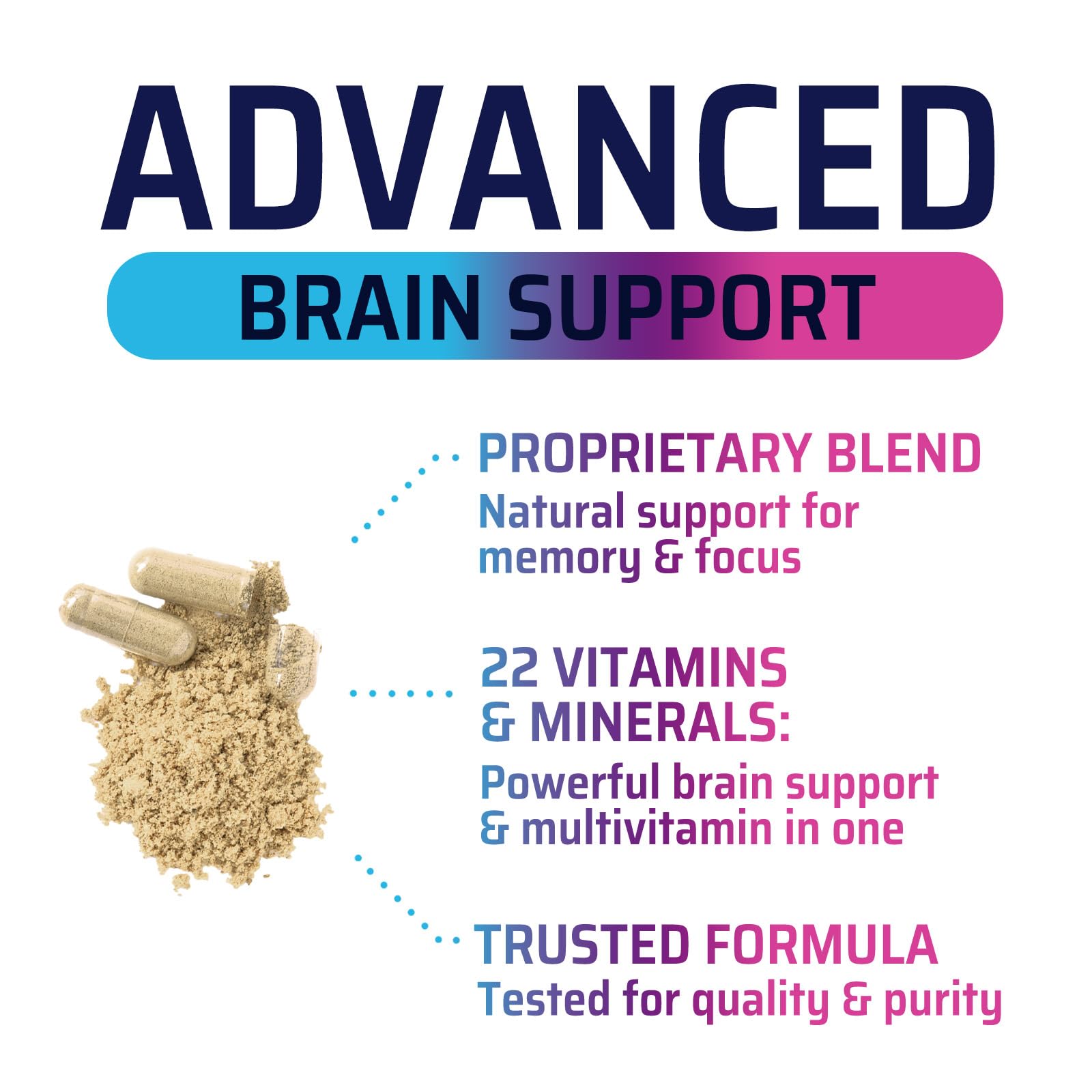 Brain Memory Supplement Pills - 3X Strength Nootropics for Concentration, Clarity & Focus Support - Brain Health Cognitive Vitamins with Bacopa, Phosphatidylserine & DMAE, Brain Booster - 60 Capsules Nature's Strength buy supplements canada