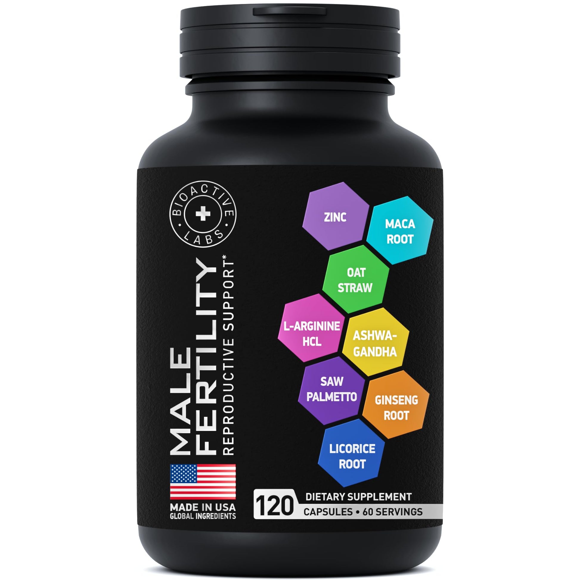 Fertility Supplements for Men - Zinc, Maca, Ashwagandha, L-Arginine - Male Vitality Conception for Him - Count and Motility Pregnancy Aid - Vitamins and Male Fertility Support Supplement - 120 Pills BIOACTIVE LABS buy supplements canada