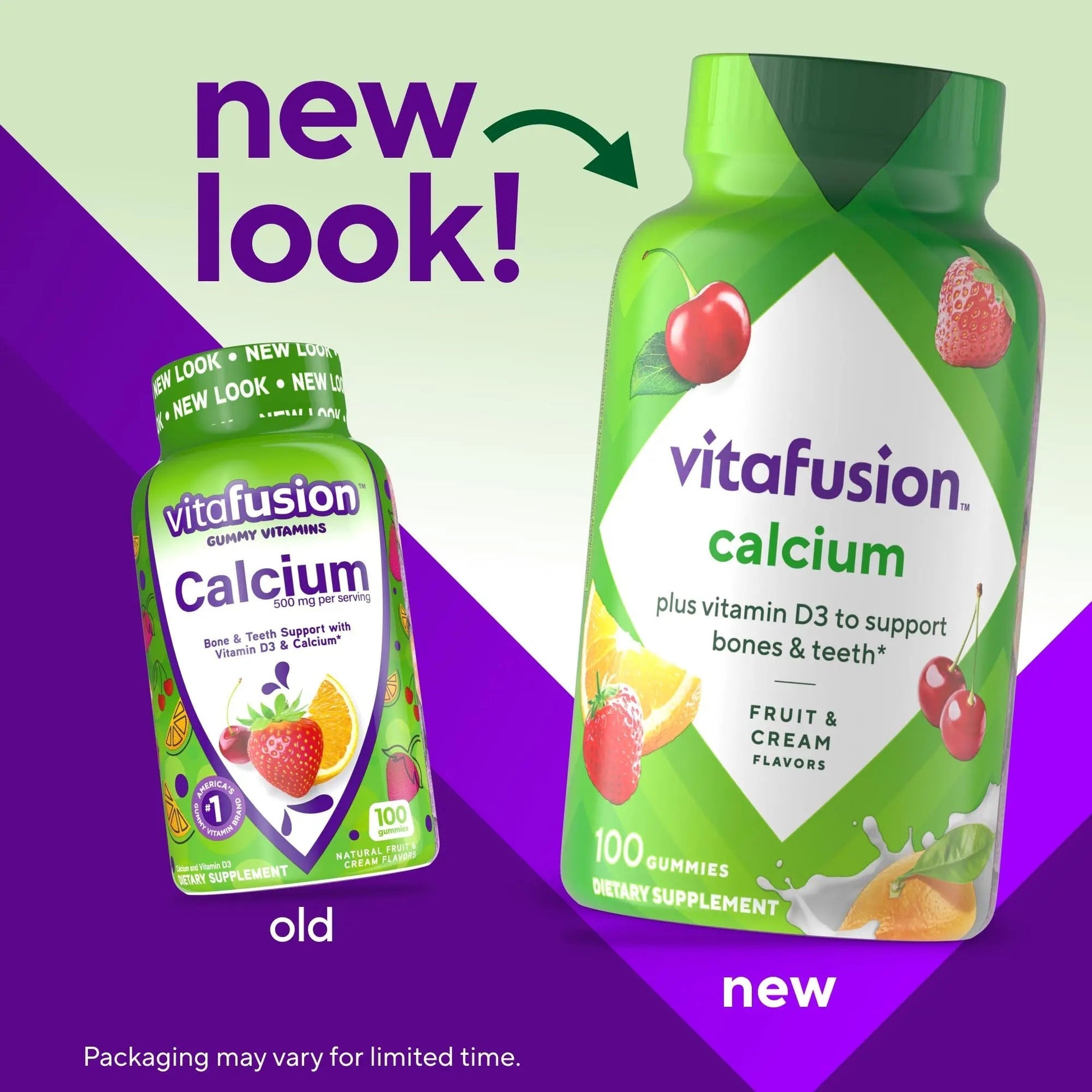 vitafusion Chewable Calcium Gummy Vitamins for Bone and Teeth Support, Calcium Gummies, Fruit and Cream Flavor, 100 Count, 50 Day Supply Vitafusion buy supplements canada