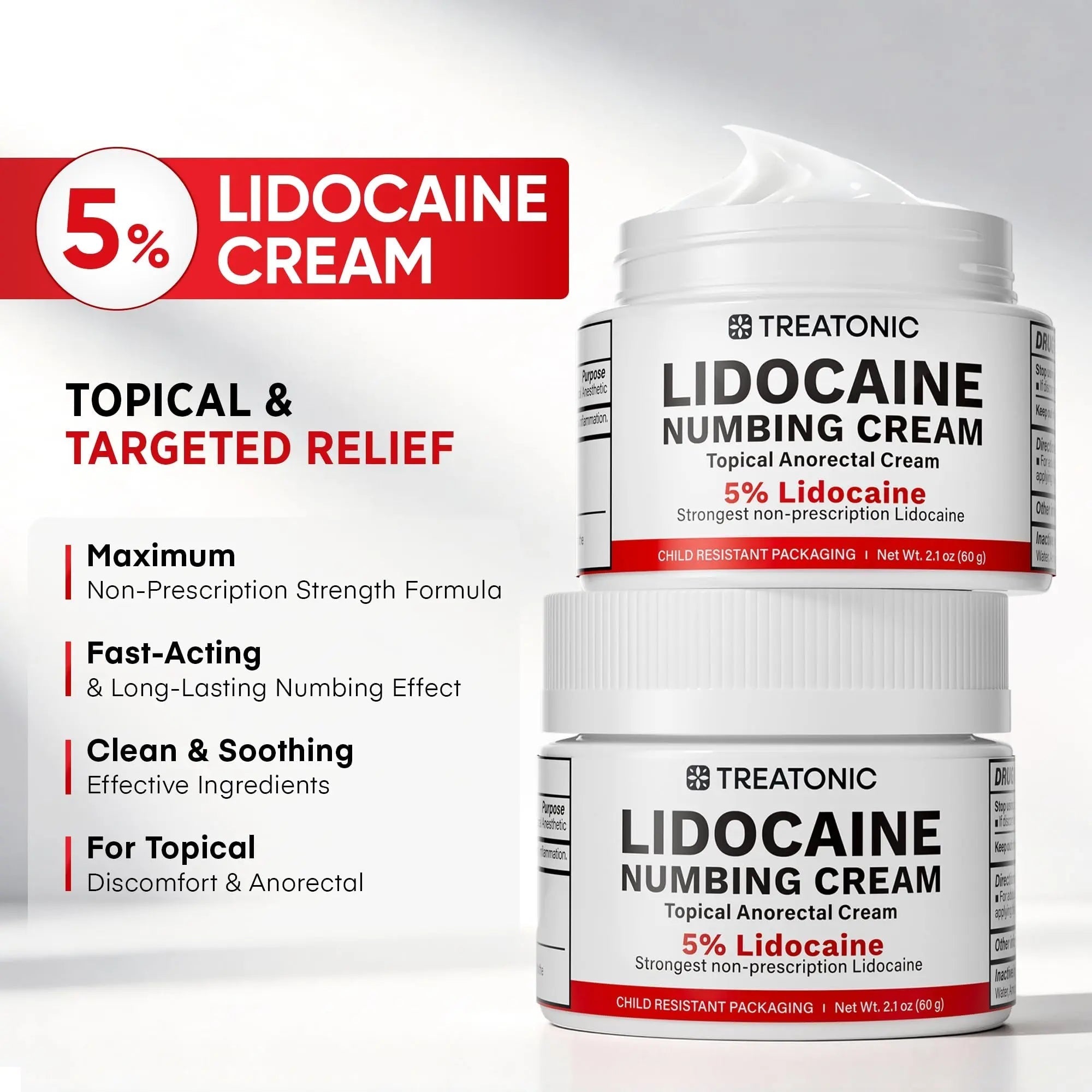5% Lidocaine Topical Numbing Cream: Maximum Strength Topical Anesthetic Numb Cream for Pain Relief, Itching, Burning, Soreness, Hemorrhoid - Fast Acting & Long Lasting Numbing Formulation - 2.1 oz Treatonic buy supplements canada
