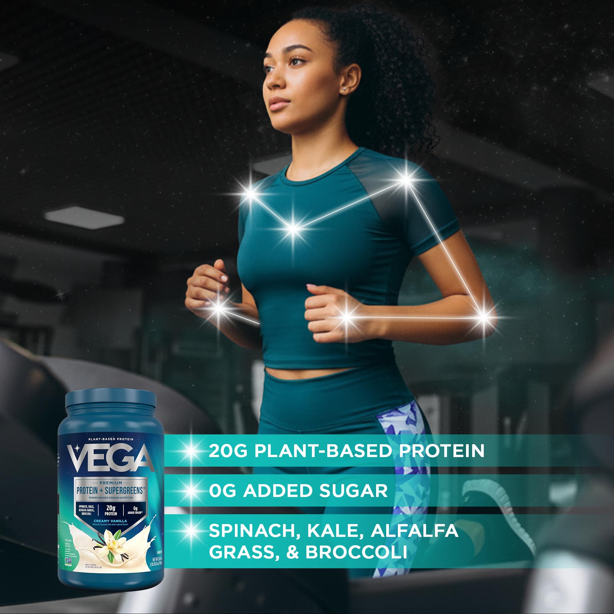 Vega Premium Protein + Supergreens, Creamy Vanilla – 20g Vegan Protein, Dairy & Gluten Free, 26.9 oz (25 Servings) Vega buy supplements canada