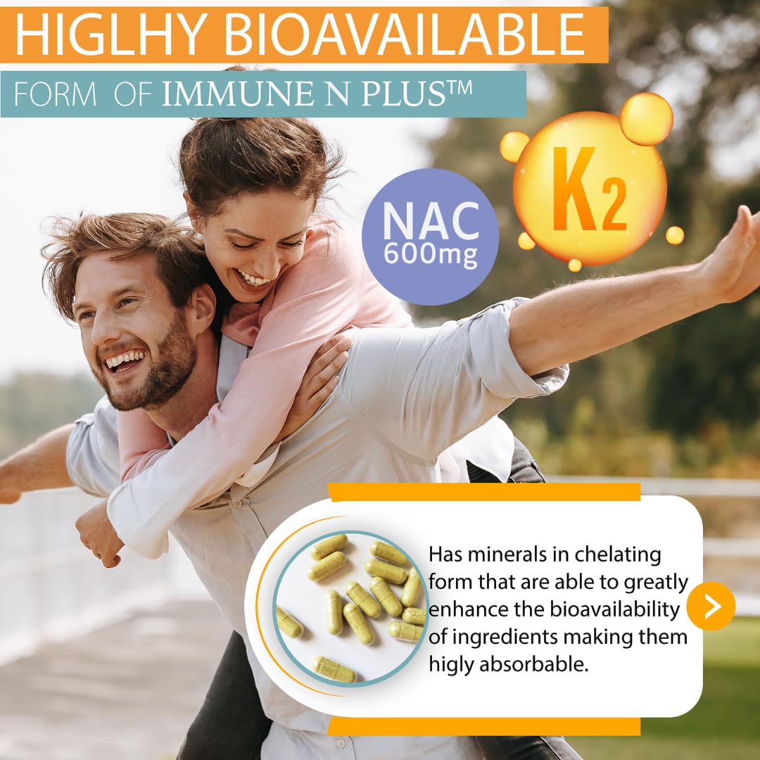 (60 Capsules), NAC 600mg, Quercetin 1,000mg, Vitamin C 500mg, Zinc 50mg, Vitamin D3 5,000iu, Selenium, Copper, Acerola, Ginger, Rutin, Citrus Bioflavonoids, Rose Hips, Echinacea, Immune N Plus 15 in 1 KAPPA NUTRITION buy supplements canada