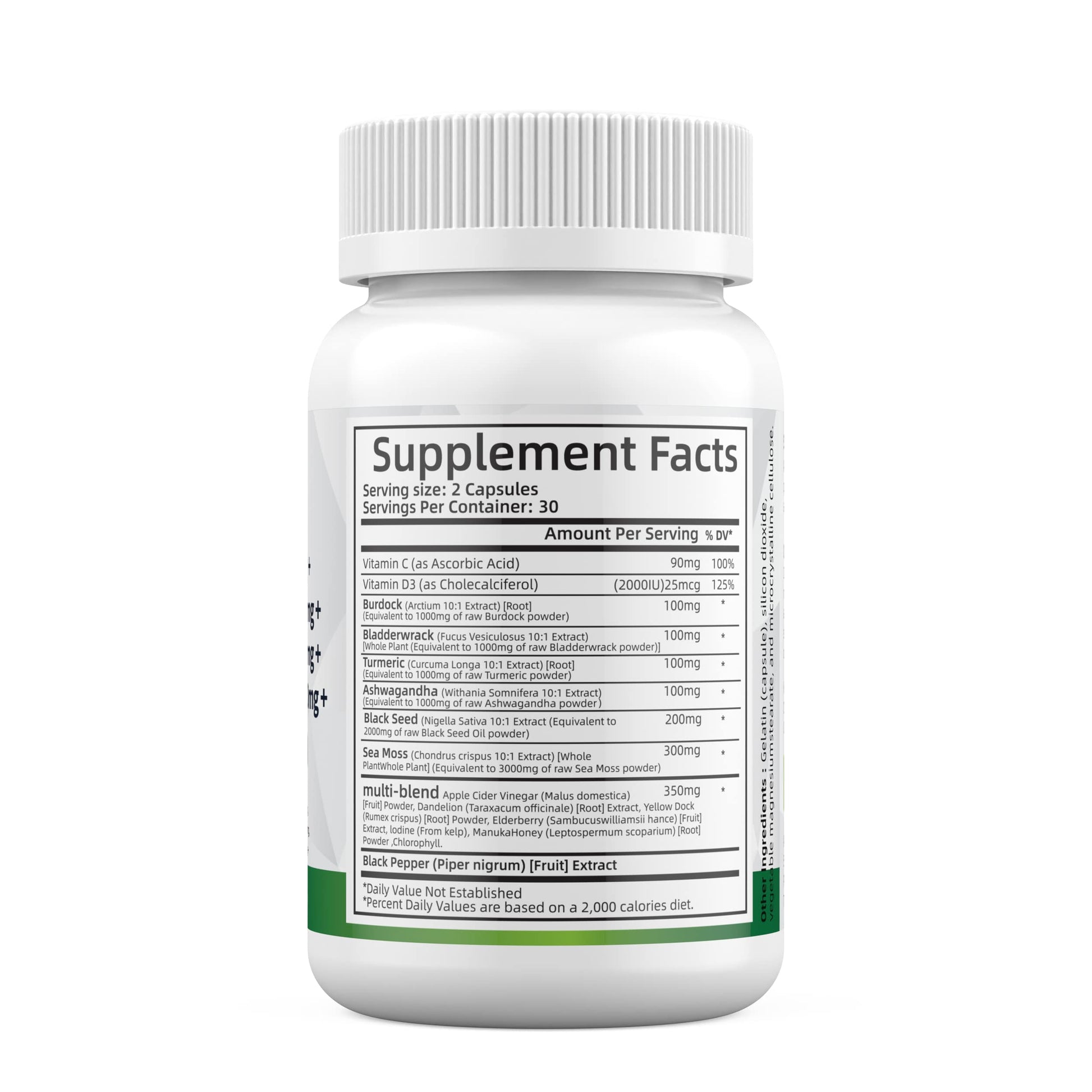 Sea Moss 3000mg Black Seed Oil 2000mg Ashwagandha 1000mg Turmeric 1000mg Alodi buy supplements canada