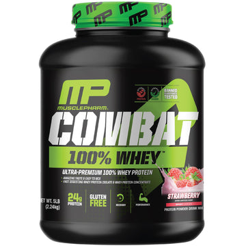 MusclePharm Combat 100% Whey Protein Powder, Strawberry Cream Flavor Muscle Pharm buy supplements canada